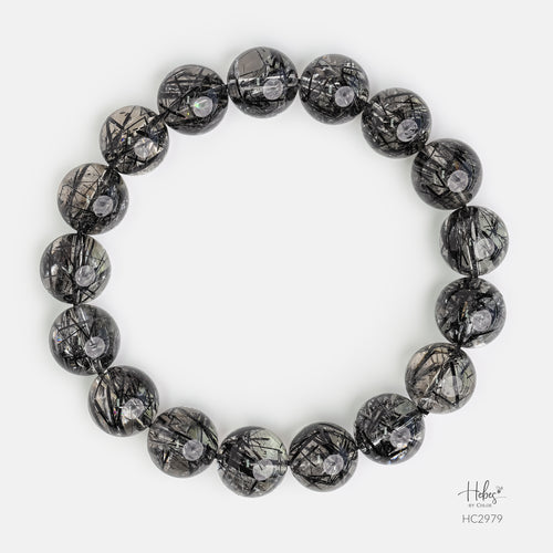 Abundant Blessing Black Rutilated Quartz Healing Bracelet HC2979