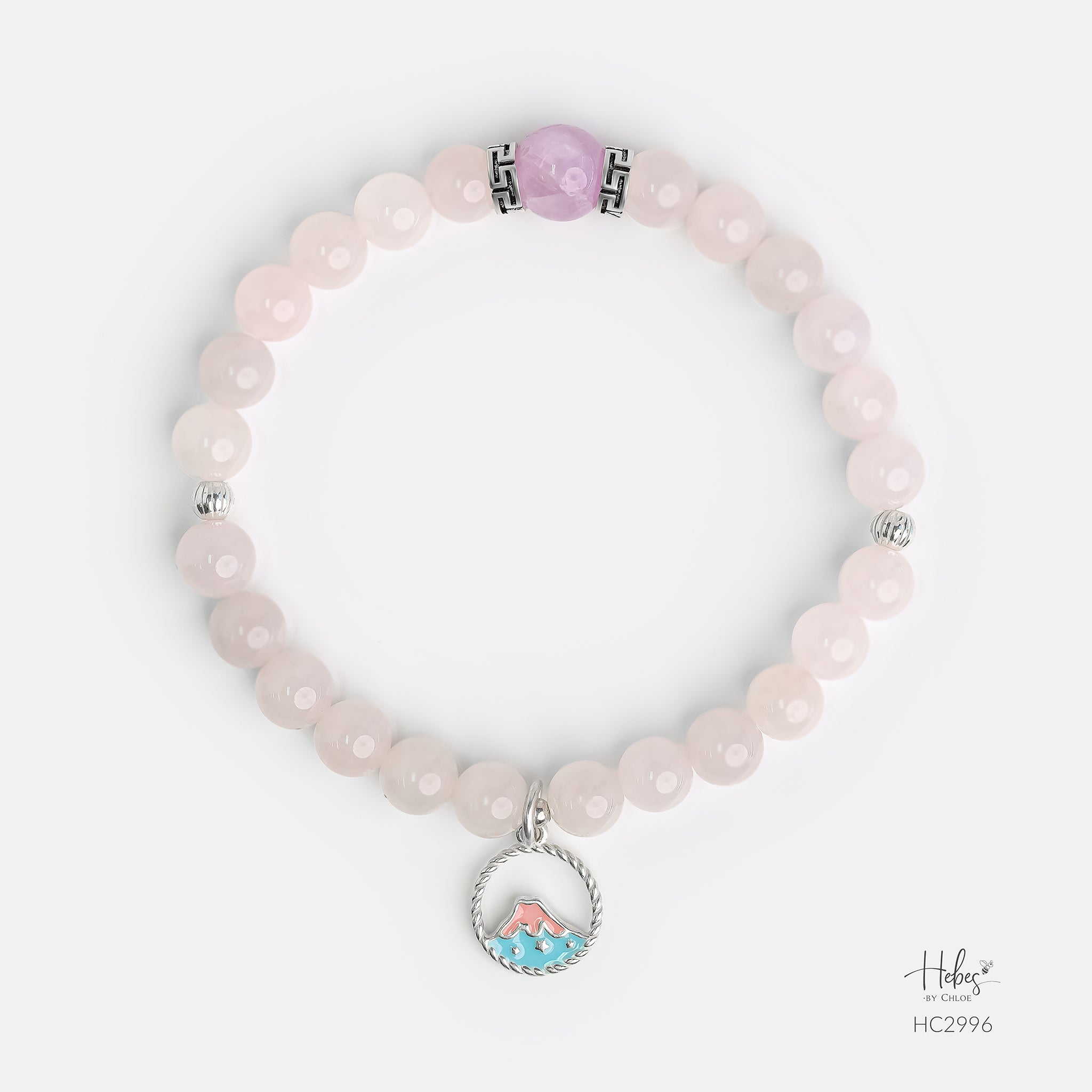 Everlasting Love Endless Knot Rose Quartz Healing Bracelet HC2996