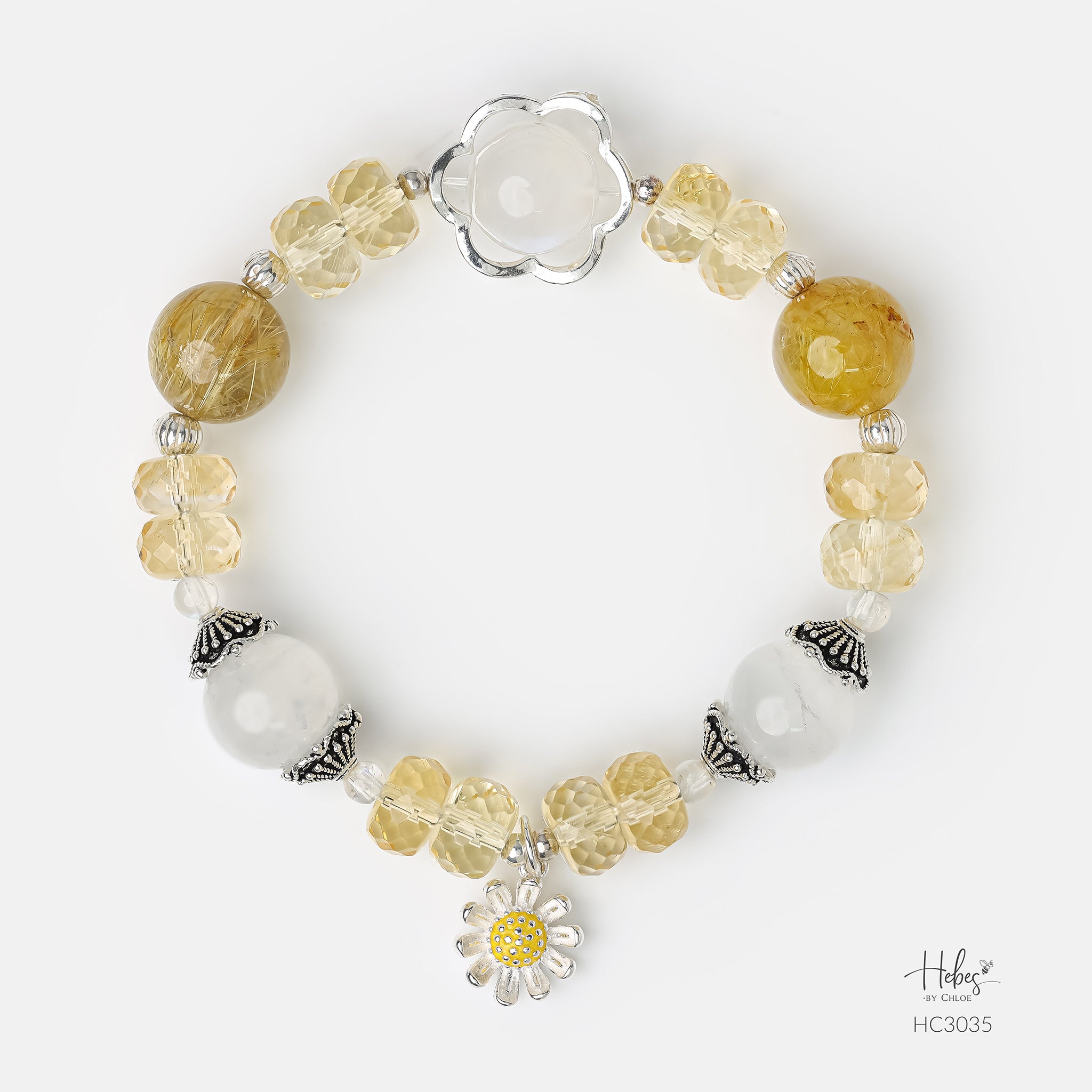 Hebes Gold Rutilated Quartz Bracelet HC3035