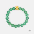 Gold Vermeil Money Pouch Green Strawberry Quartz Bracelet (9mm) 993051