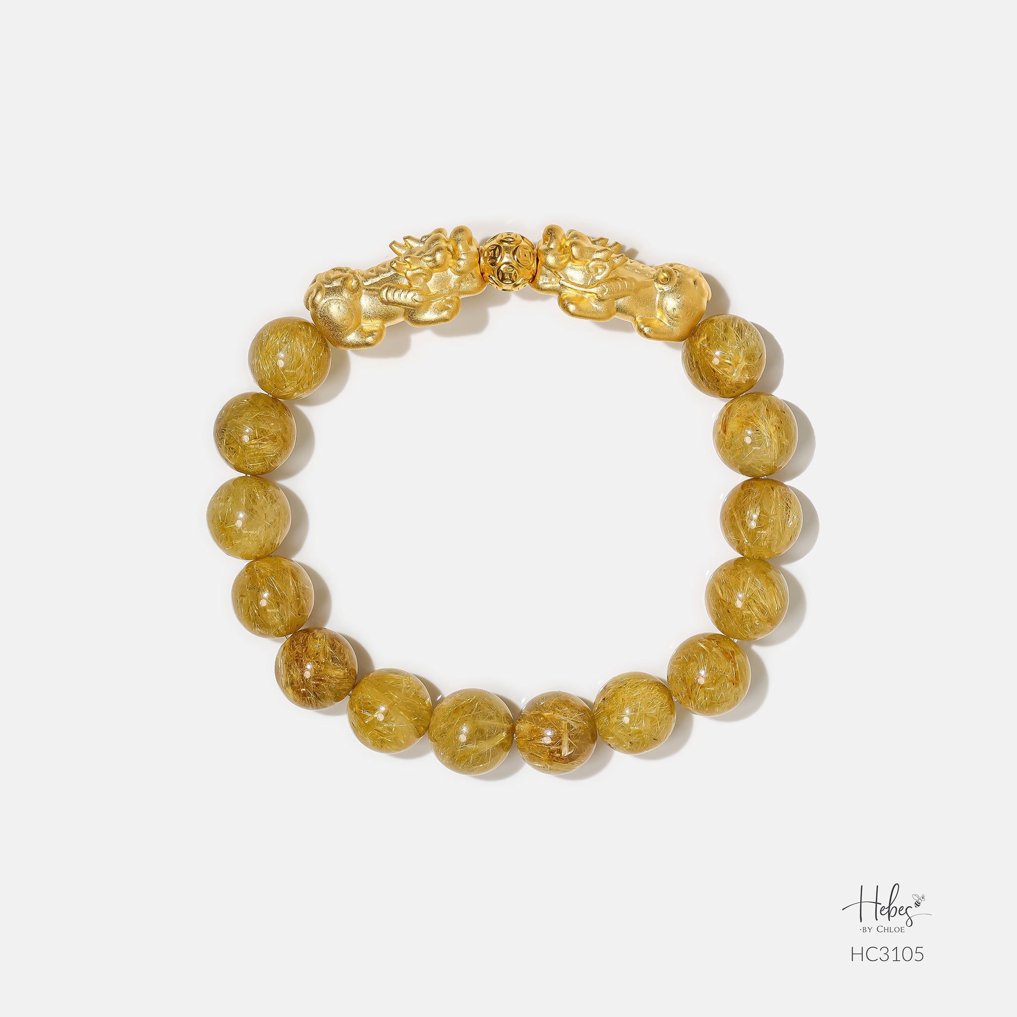 Hebes Gold Vermeil Golden Rutilated Quartz Bracelet HC3105 8029S 8027