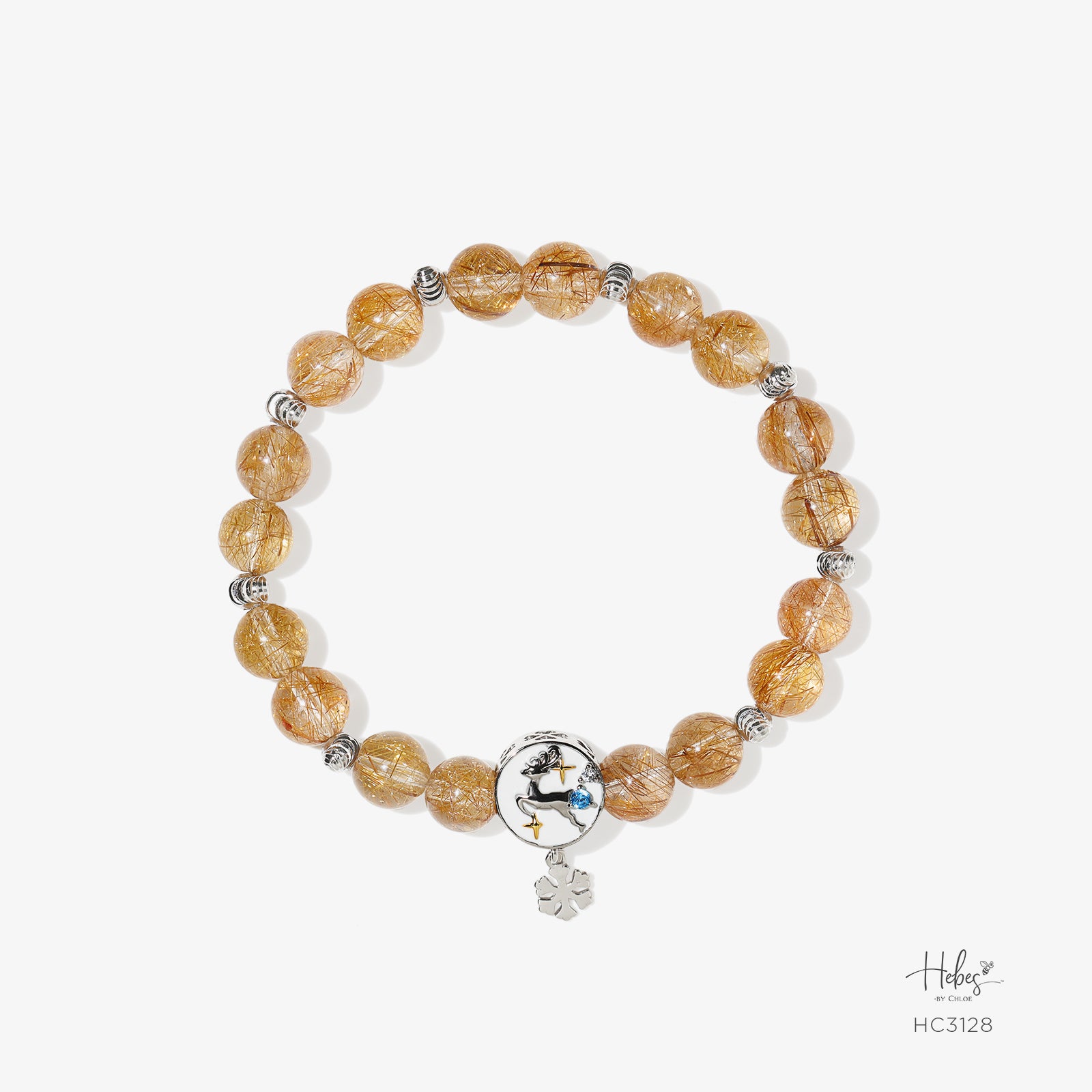 Hebes Gold Vermeil Brown Rutilated Quartz Bracelet HC3128