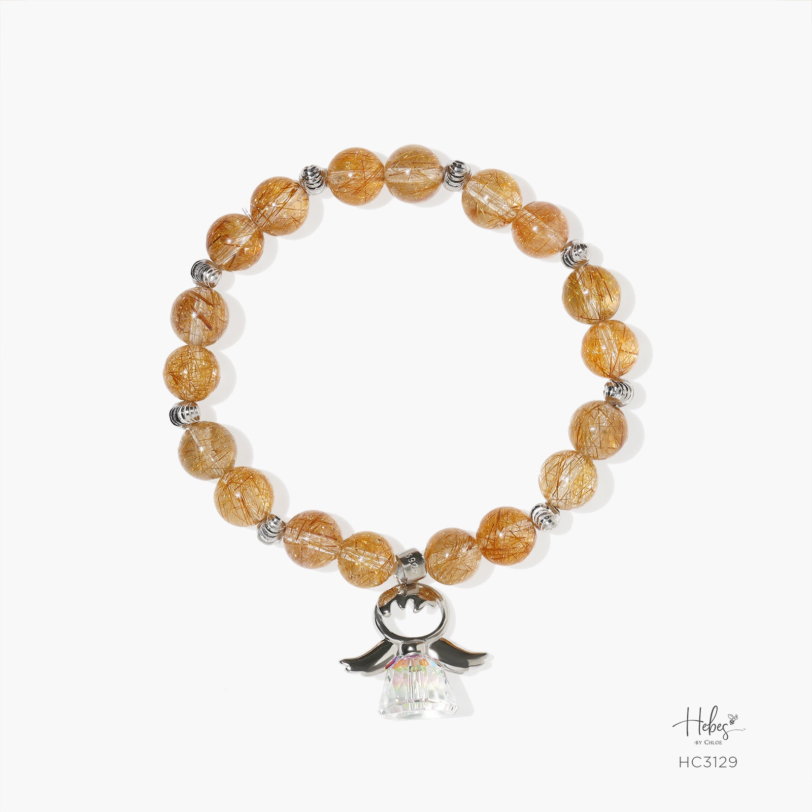 Hebes Gold Vermeil Brown Rutilated Quartz Bracelet HC3129