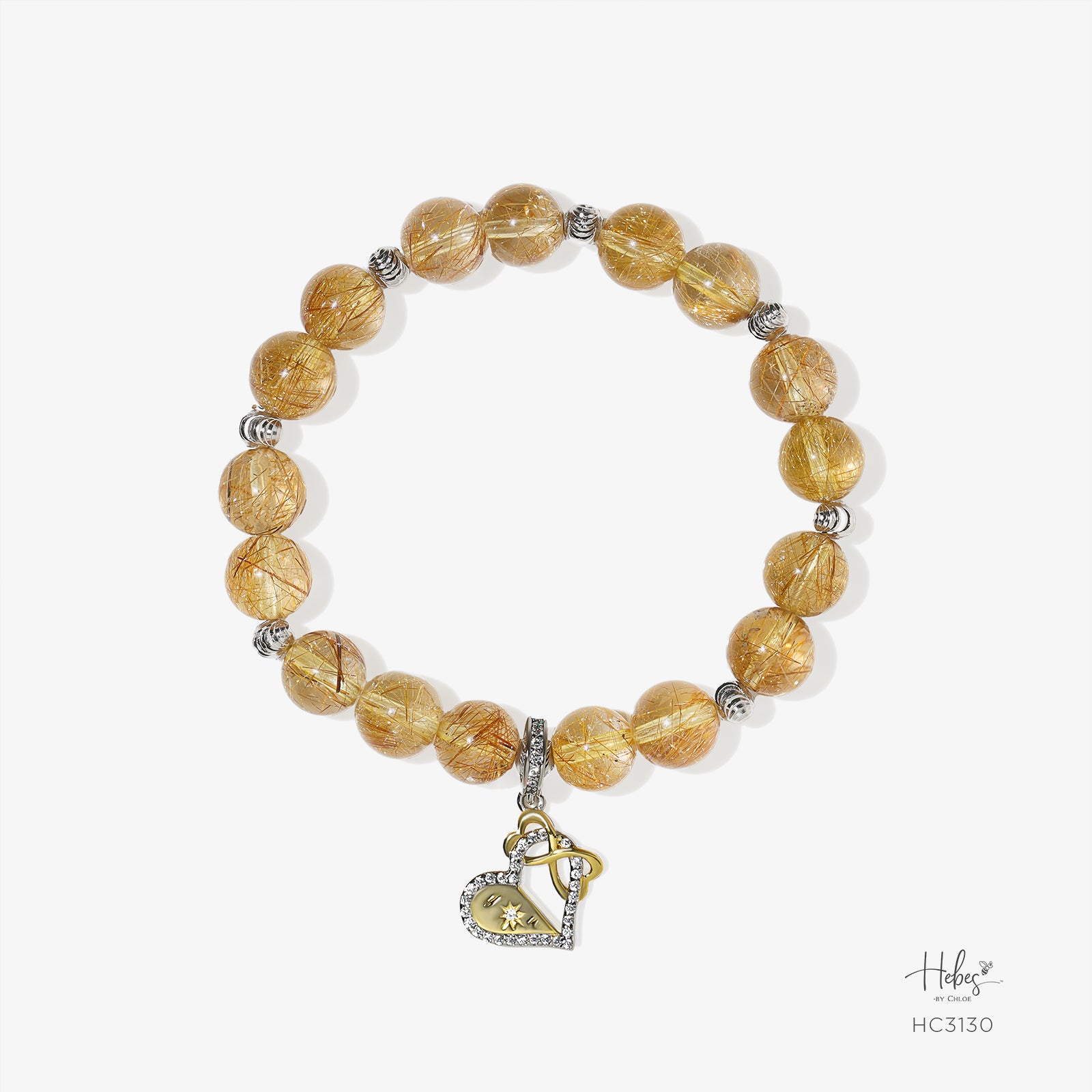 Hebes Gold Vermeil Brown Rutilated Quartz Bracelet HC3130