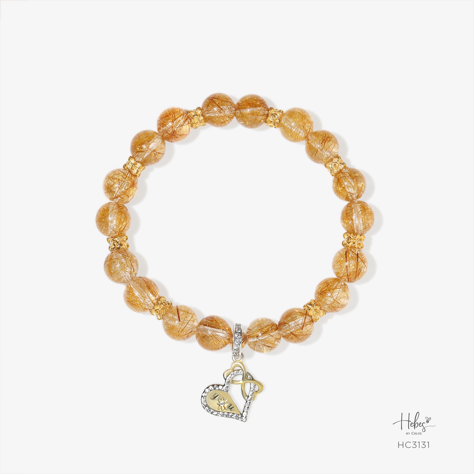Hebes Gold Vermeil Brown Rutilated Quartz Bracelet HC3131
