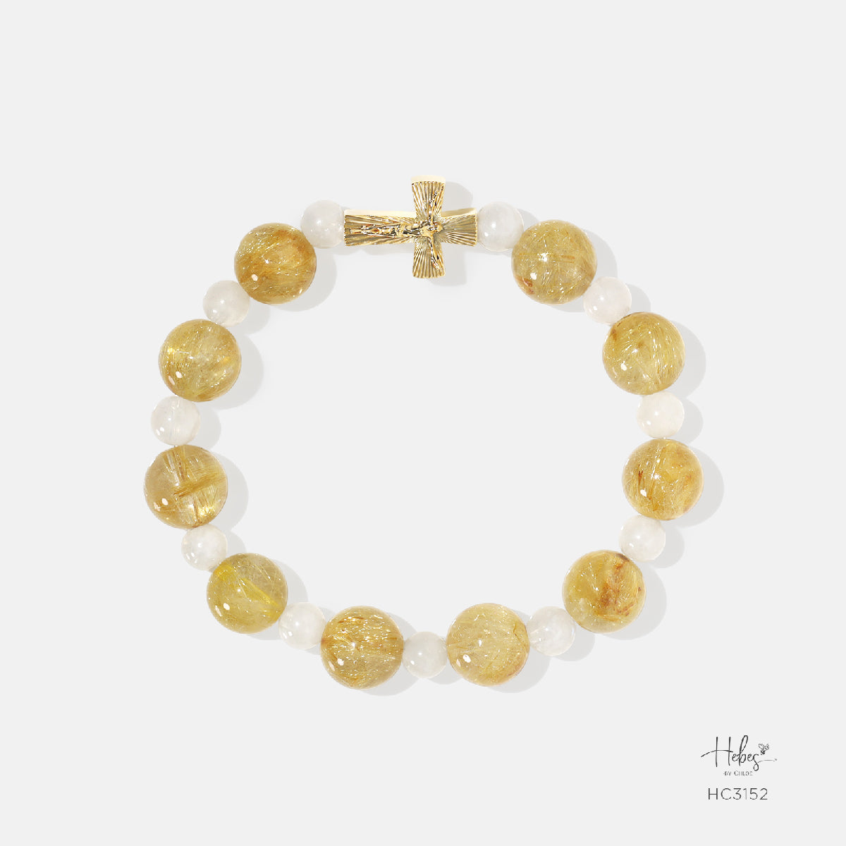 Hebes Gold Rutilated Quartz Bracelet HC3152