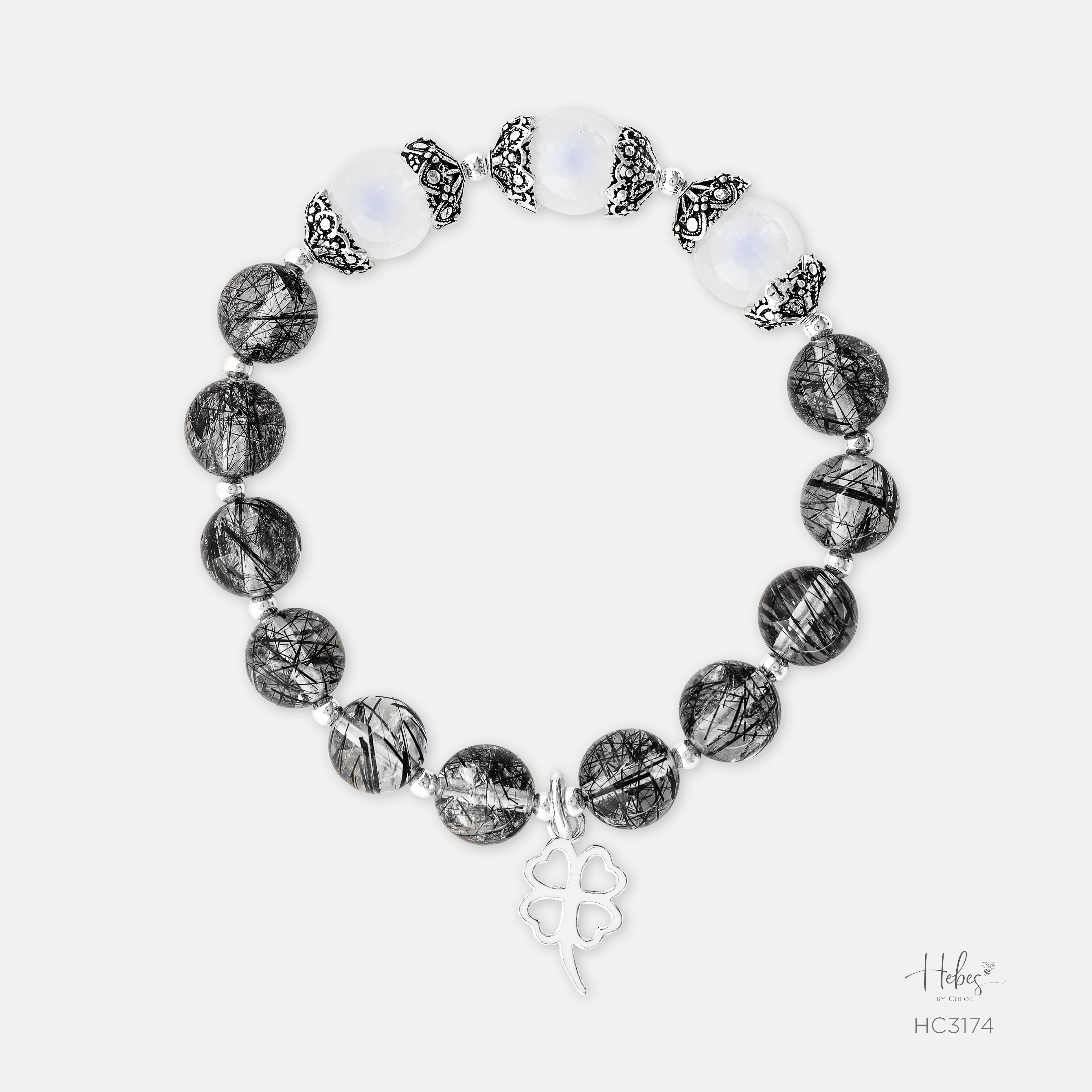 Hebes Black Rutilated Quartz Bracelet HC3174