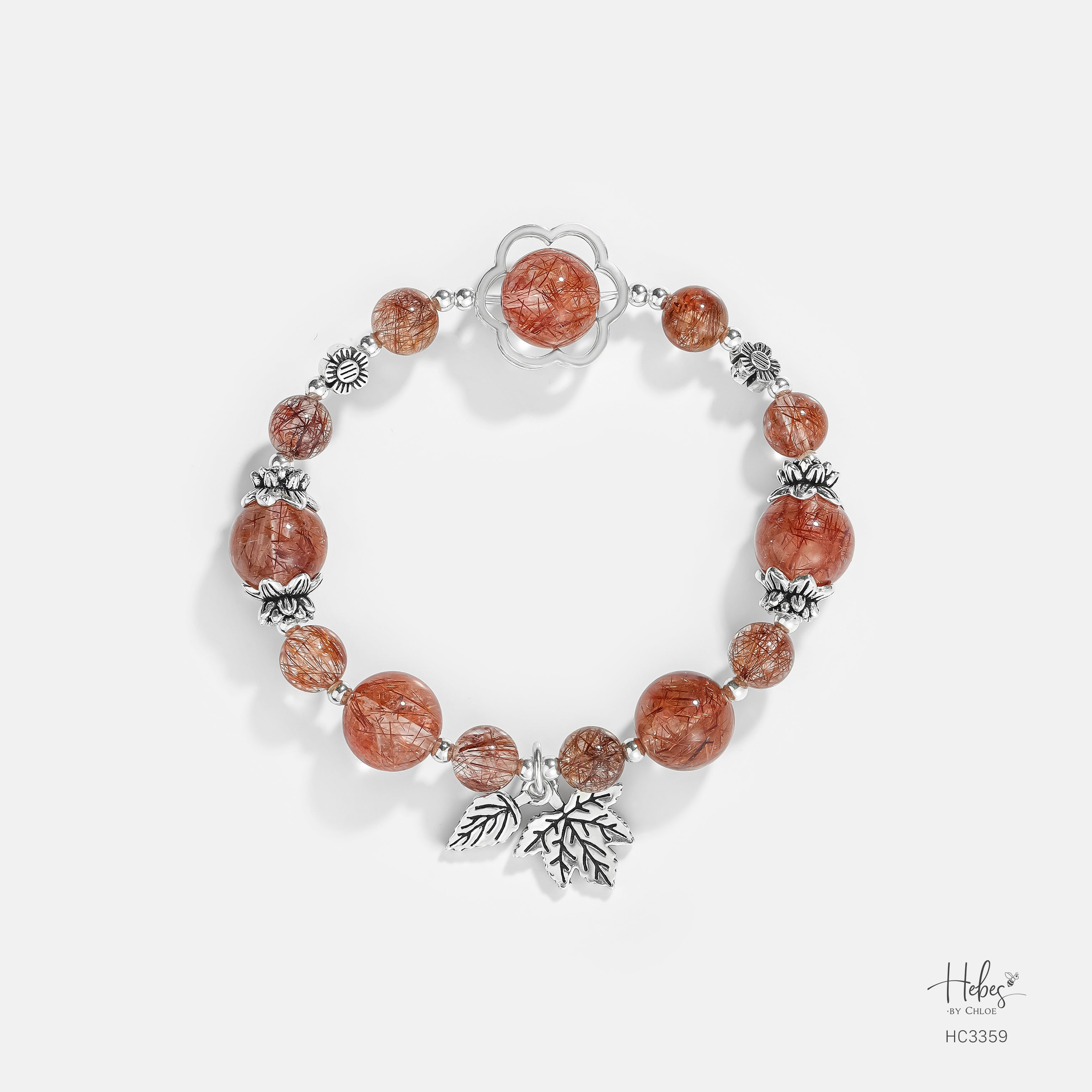 The Oasis Desert Dawn Red Rutilated Quartz Bracelet