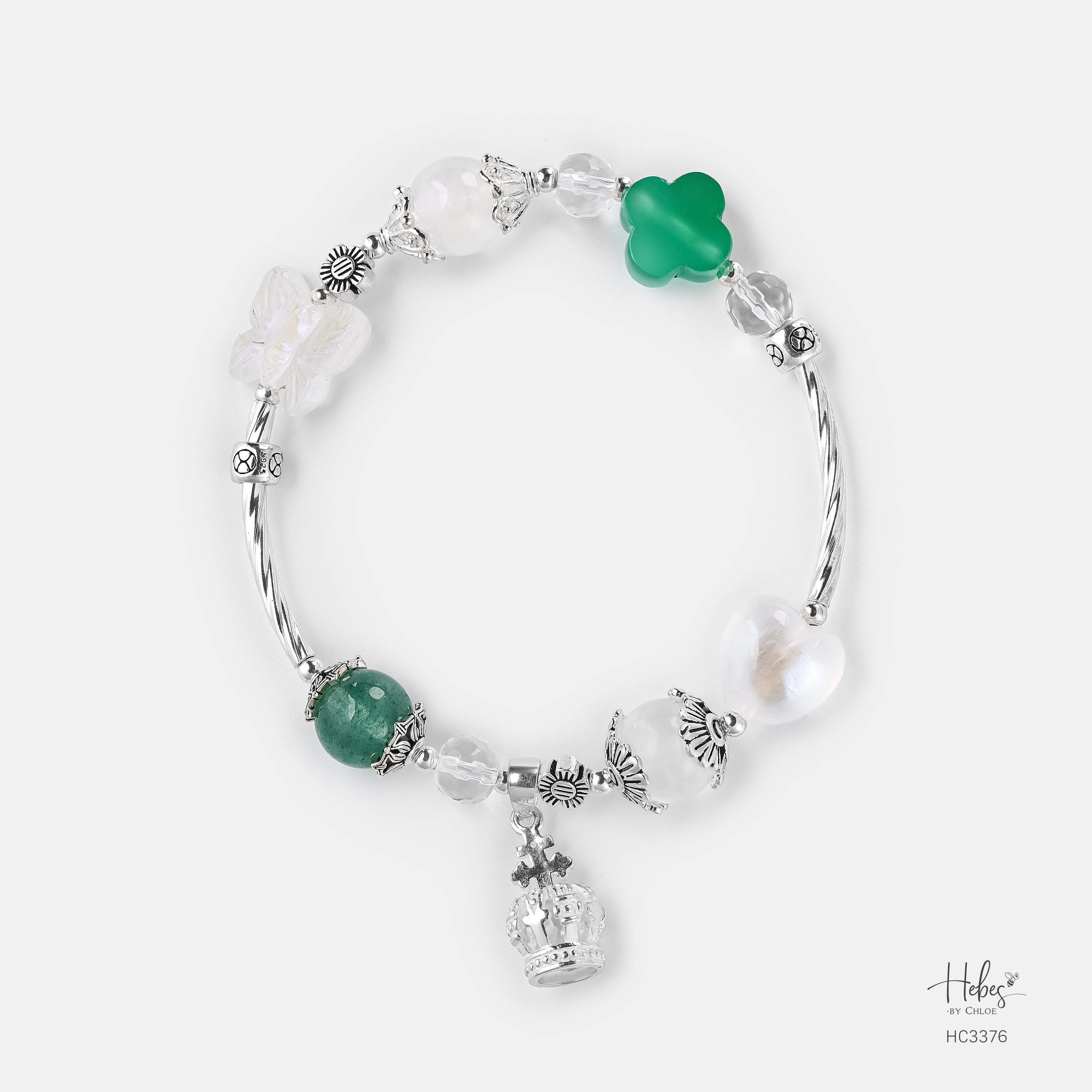 Harmony Collection Astute Green Strawberry Quartz Bracelet