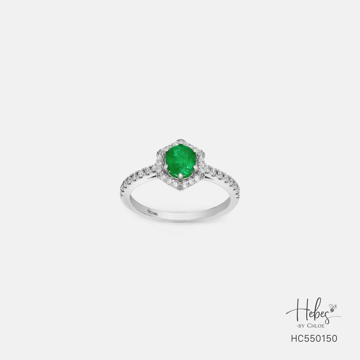 Emerald 14K Gold Diamond Ring  HC550150