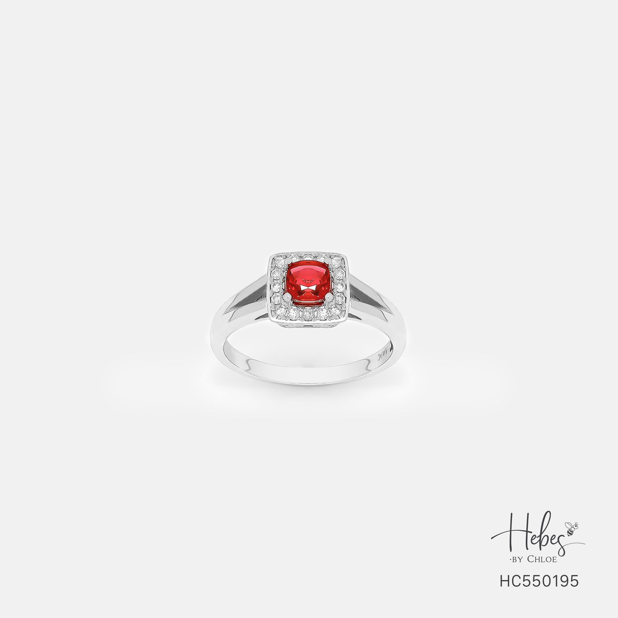 Red Spinel 14K Gold Diamond Ring HC550195