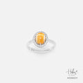 Golden Rutilated Quartz 14K Gold Diamond Ring HC550211