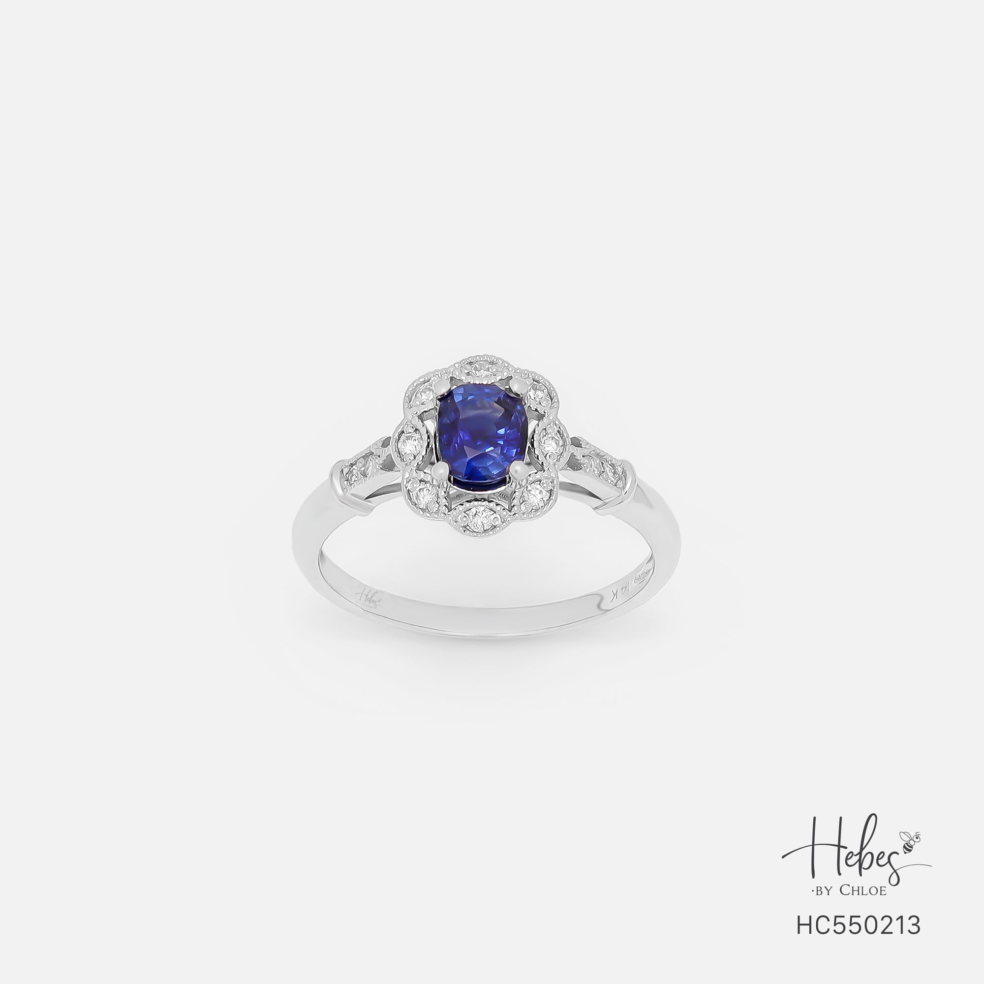 Sapphire 14K Gold Diamond Ring HC550213