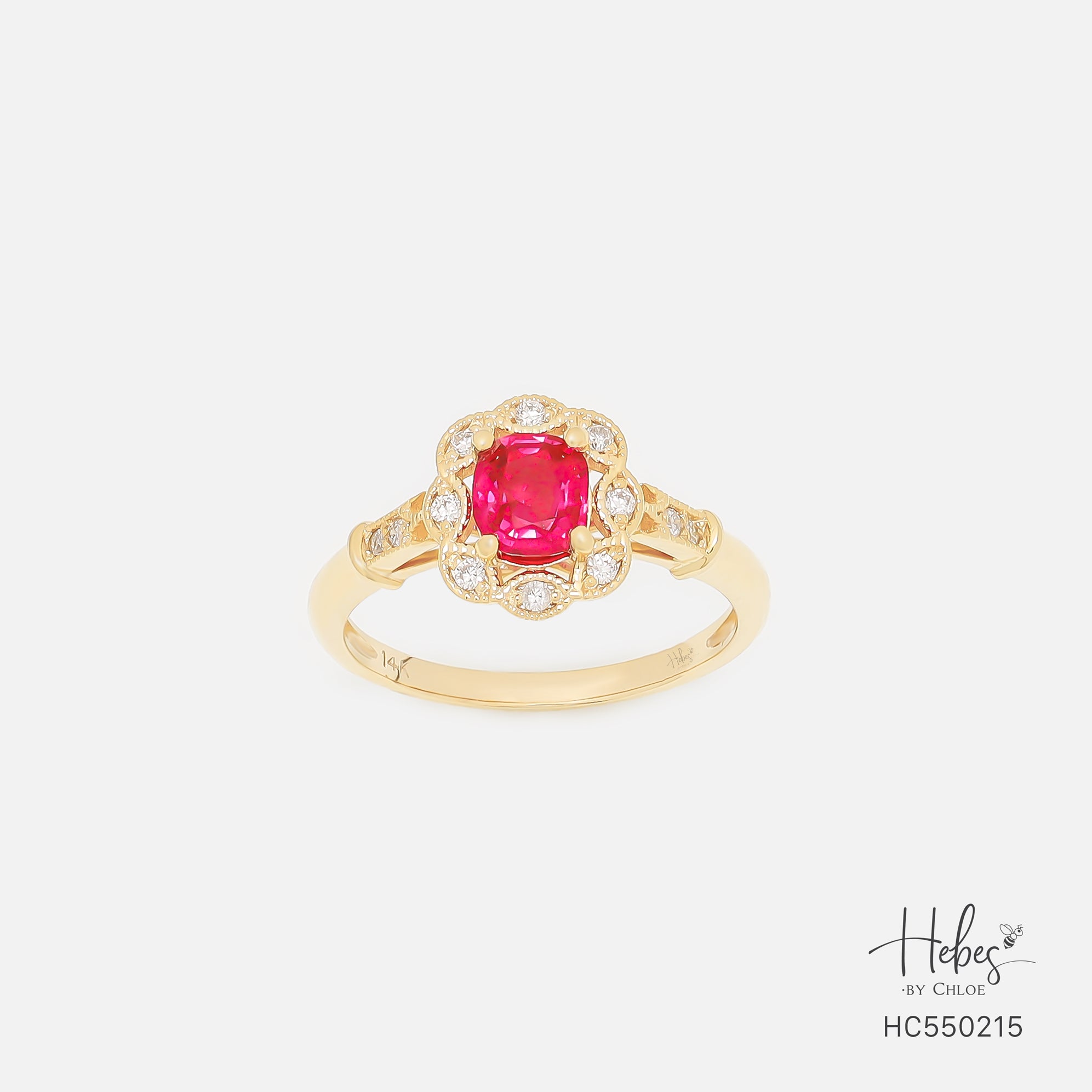Ruby 14K Gold Diamond Ring HC550215