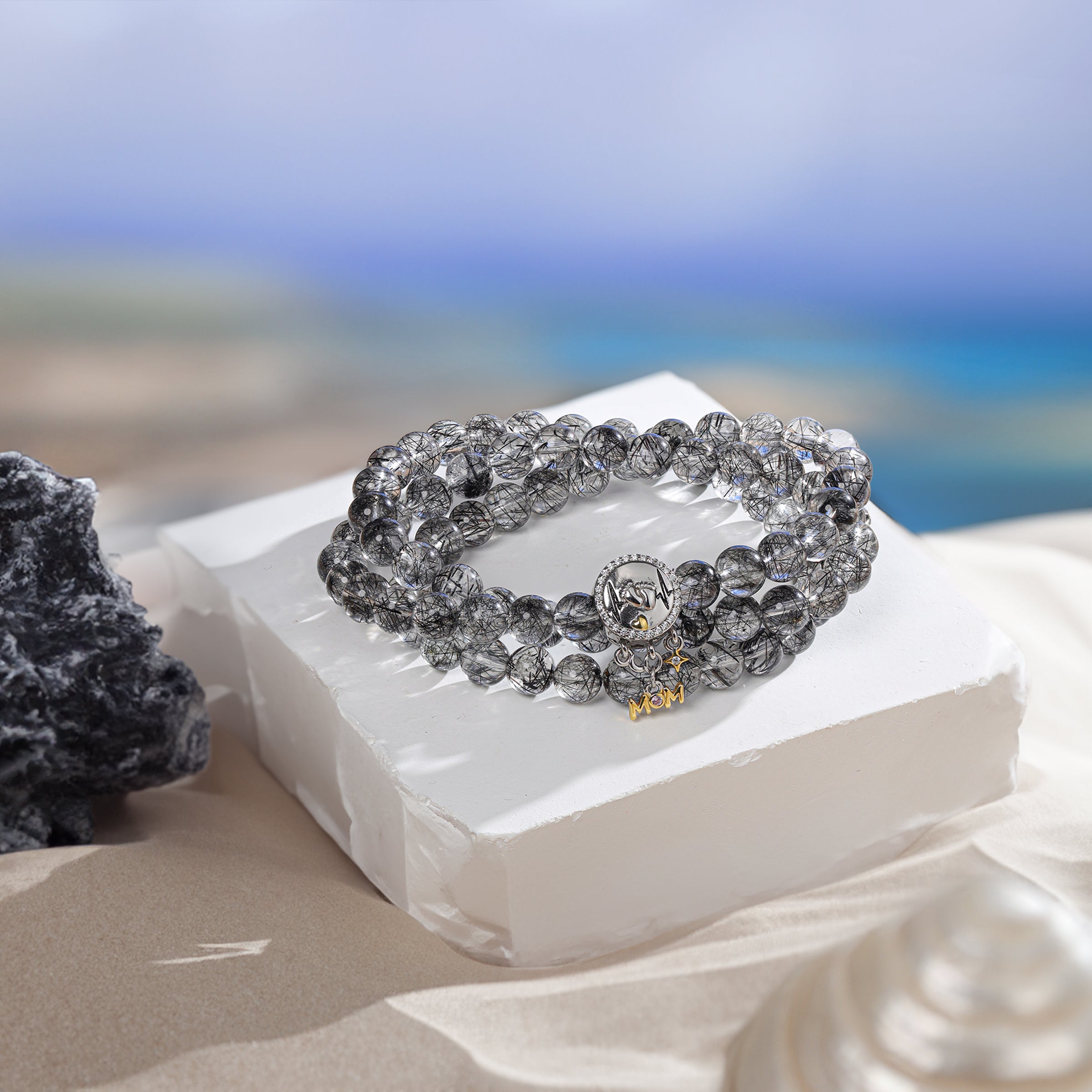 Hebes Grey Rutilated Quartz Bracelet HC90162L