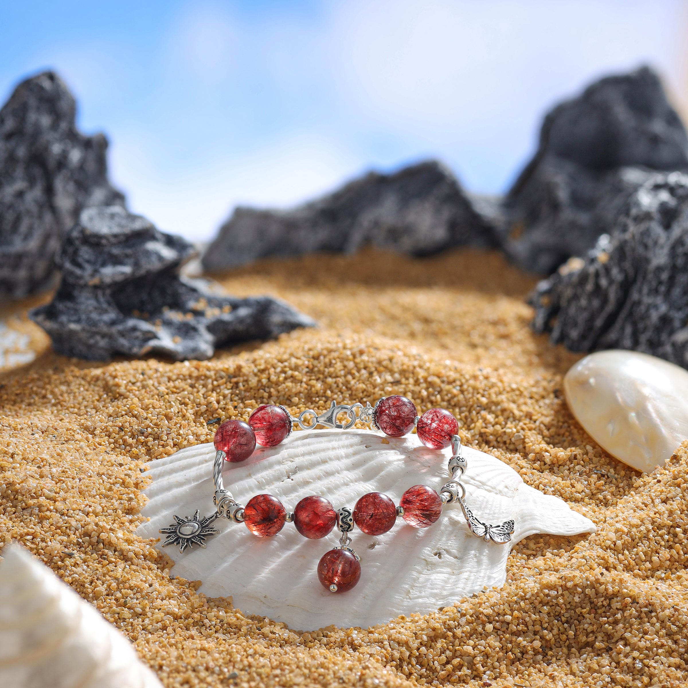 Hebes Red Rutilated Quartz Bracelet HC90269L