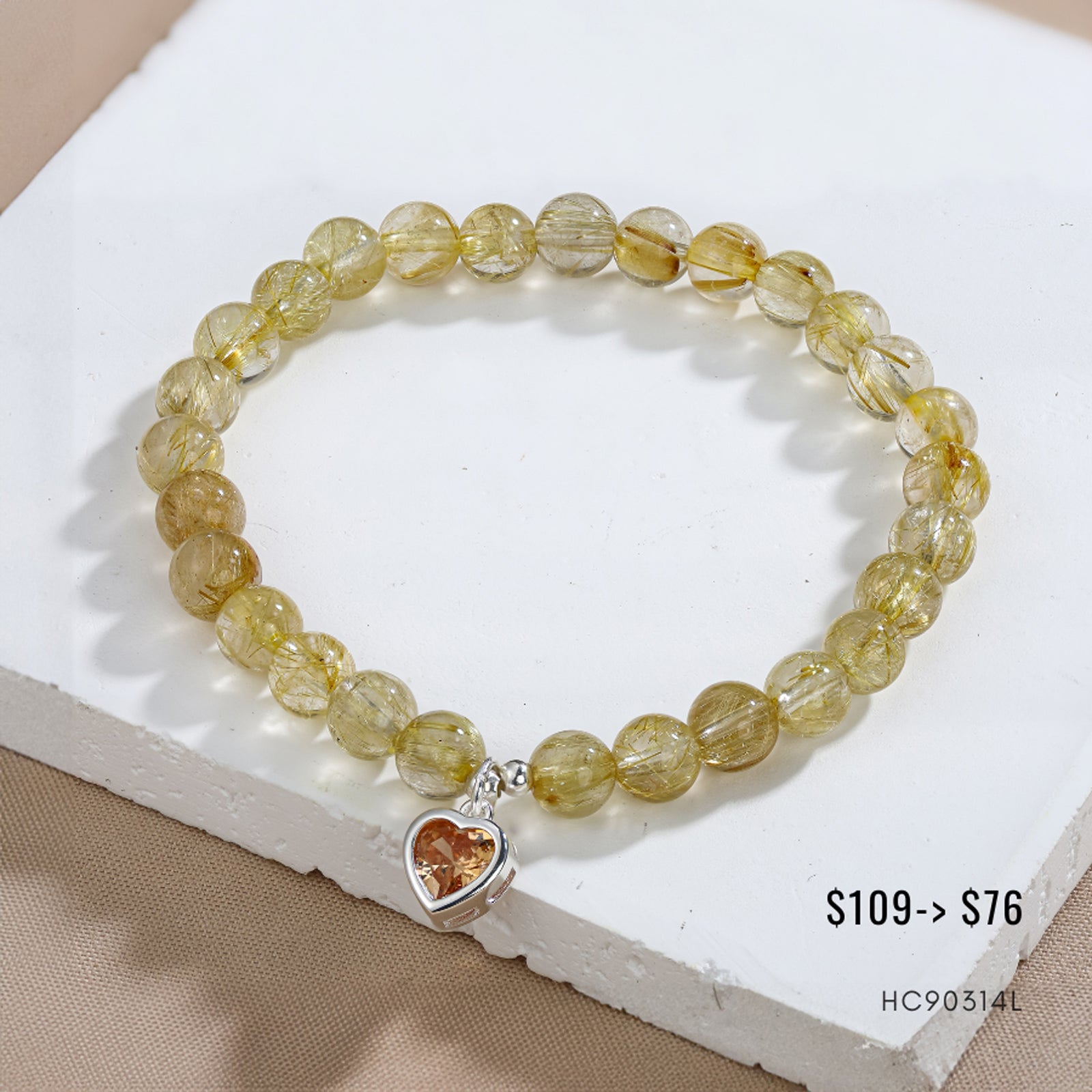 Hebes Yellow Rutilated Quartz Bracelet HC90314L