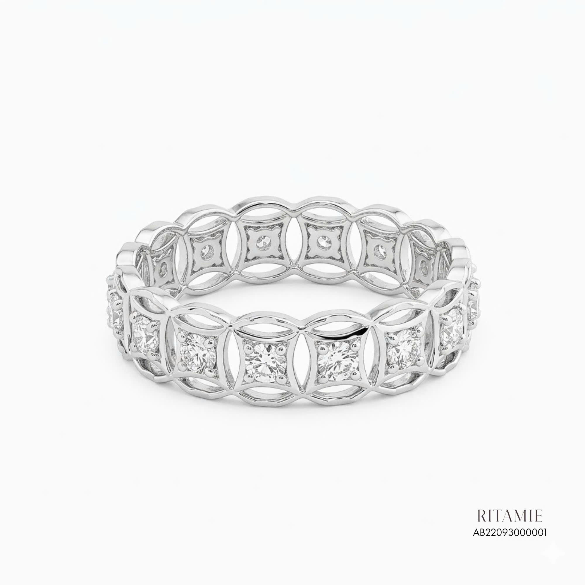 Radiant Fortune Eternity Ring – 10K White Gold