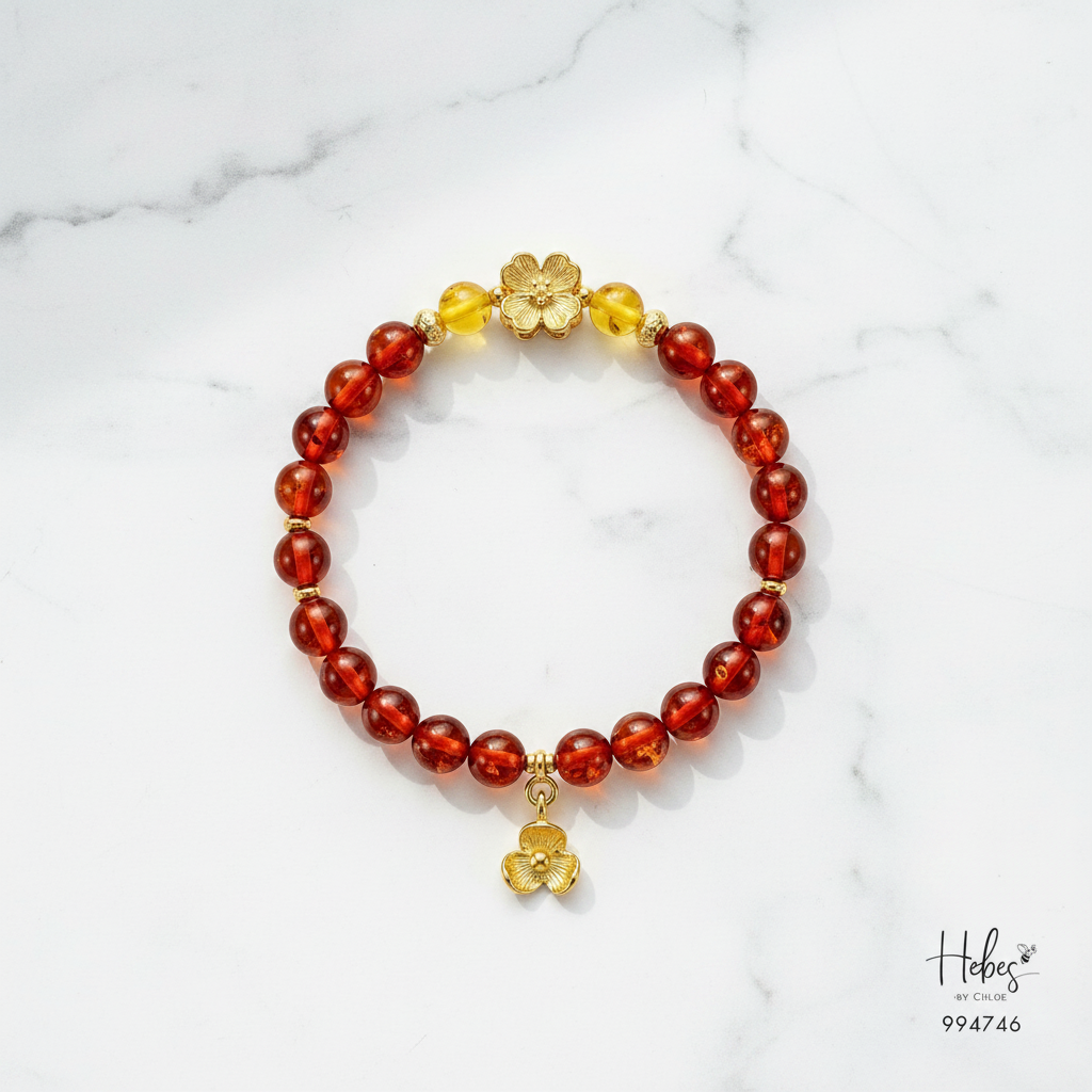 Amber Blossom Beaded Bracelet 994746