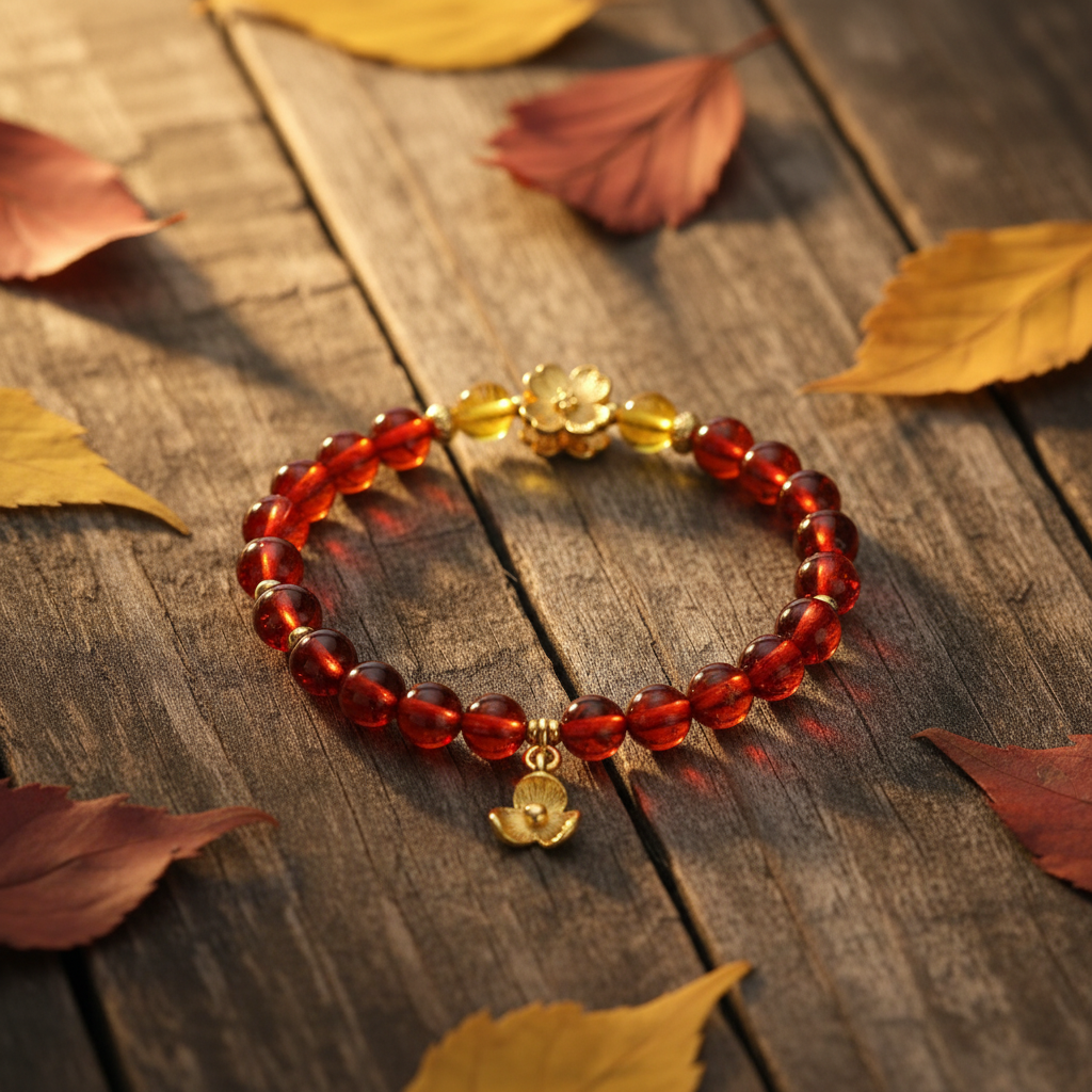 Amber Blossom Beaded Bracelet 994746