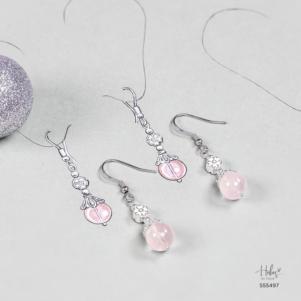 Winter Blessings Crystal Wings Rose Quartz Earrings 555497