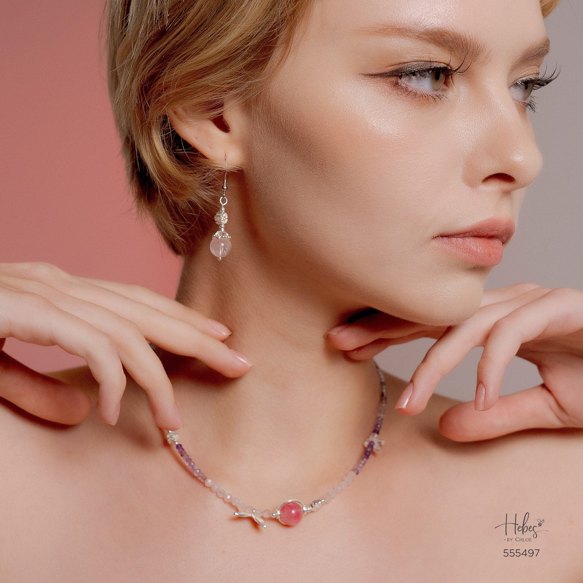 Winter Blessings Crystal Wings Rose Quartz Earrings 555497