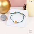Gold Vermeil Lucky Pig Green Cord Bracelet 993721