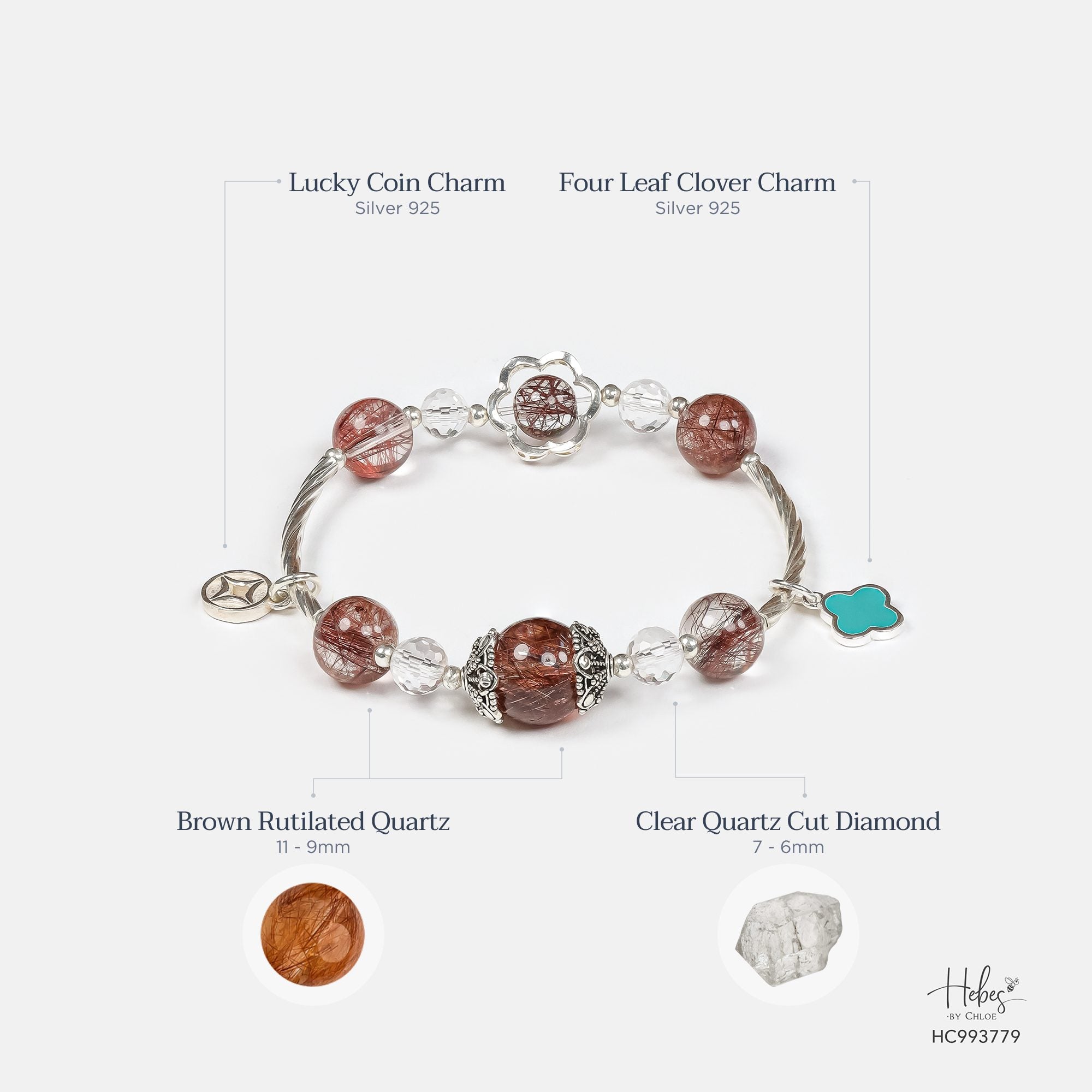 Angel Hair Red Rutilated Quartz Bracelet 993779
