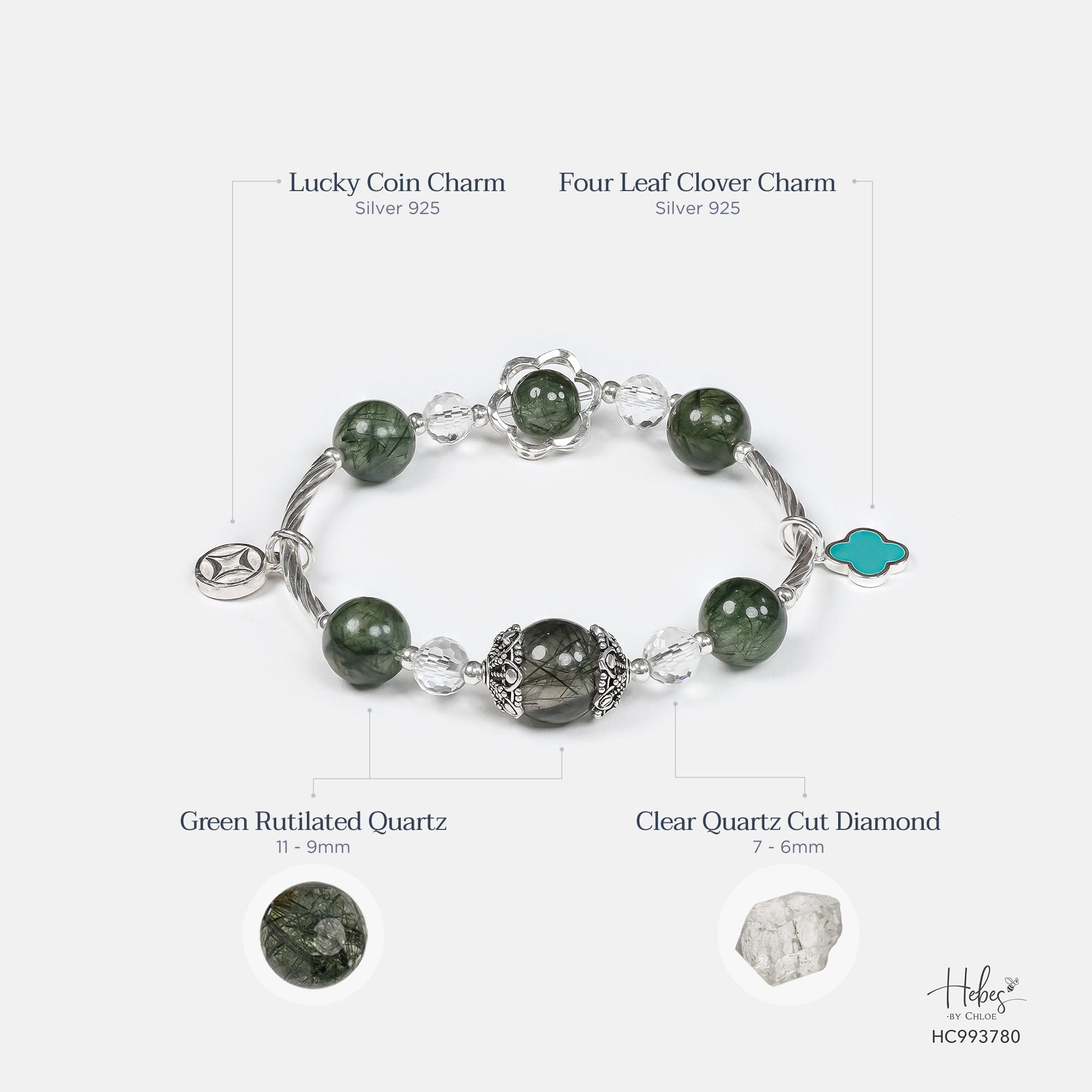 Angel Hair Green Rutilated Quartz Bracelet 993780
