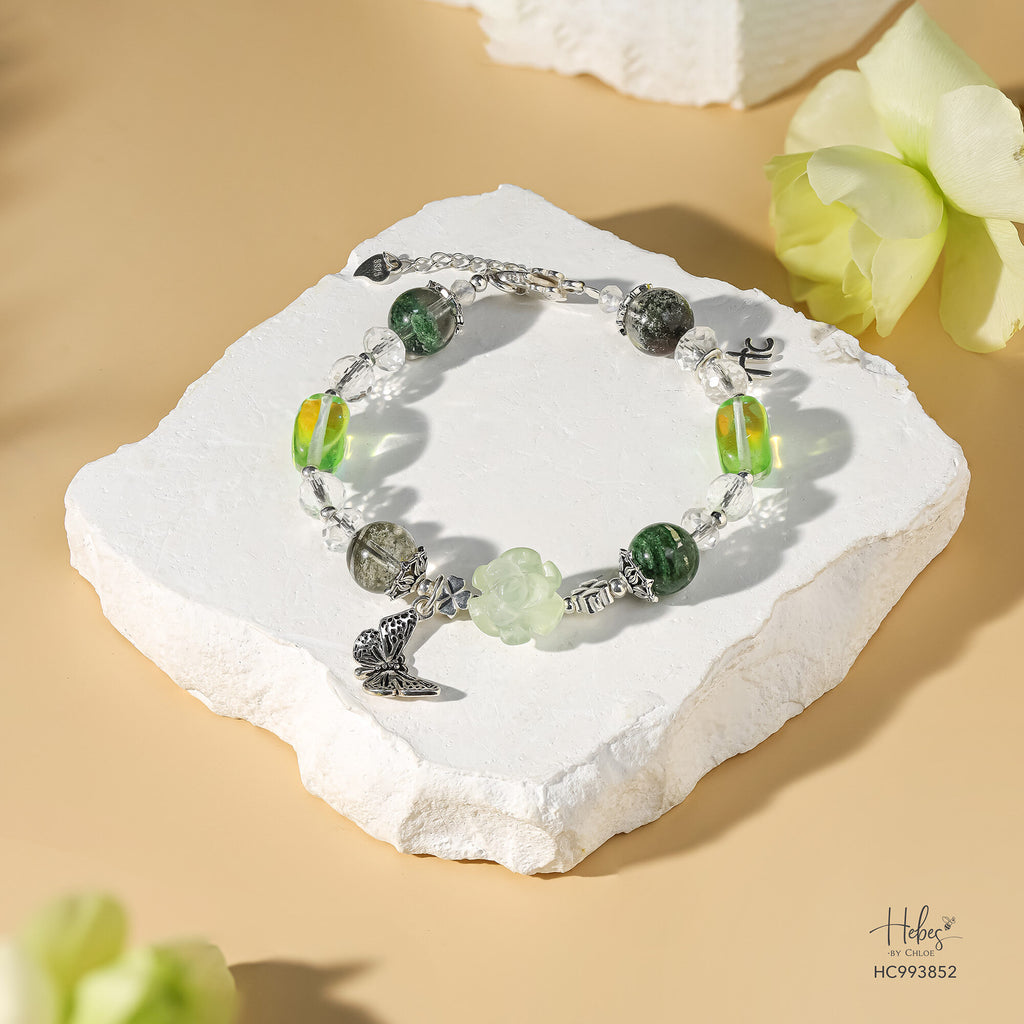 Earth Aura Green Lodolite Quartz Bracelet 993852