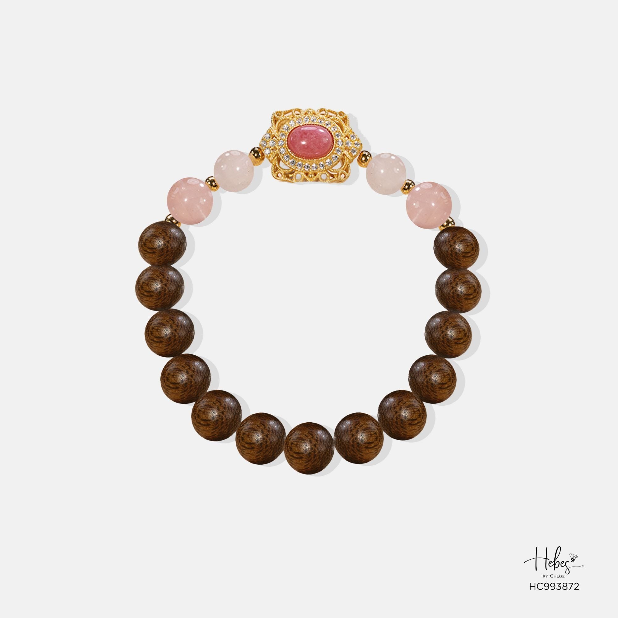 Vietnamese Agarwood Rose Quartz Bracelet 993872
