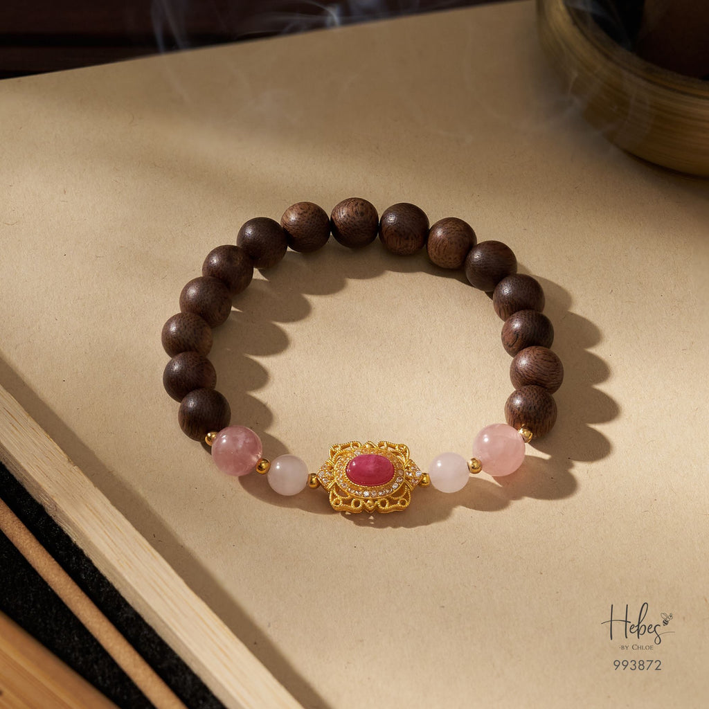 Vietnamese Agarwood Rose Quartz Bracelet 993872