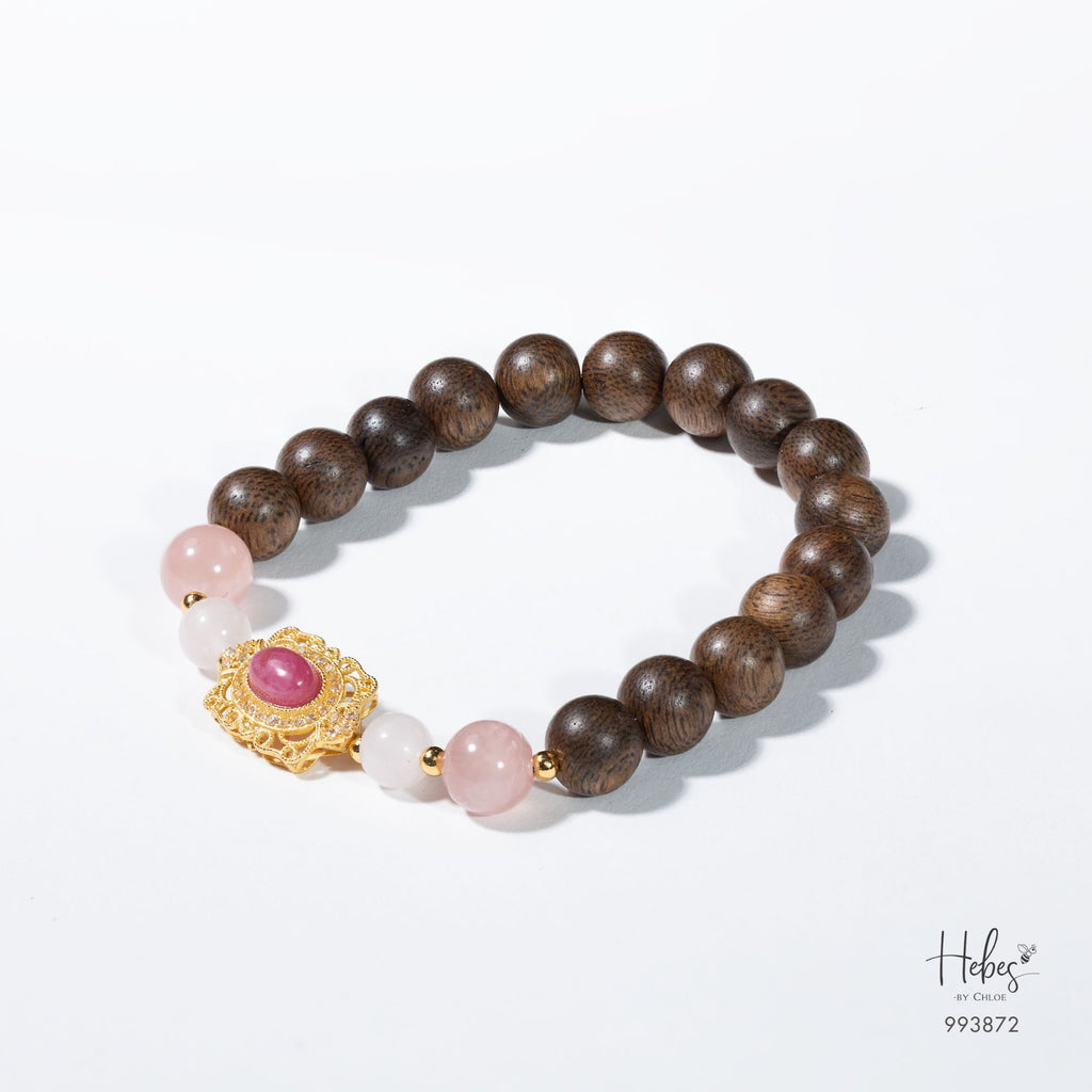 Vietnamese Agarwood Rose Quartz Bracelet 993872