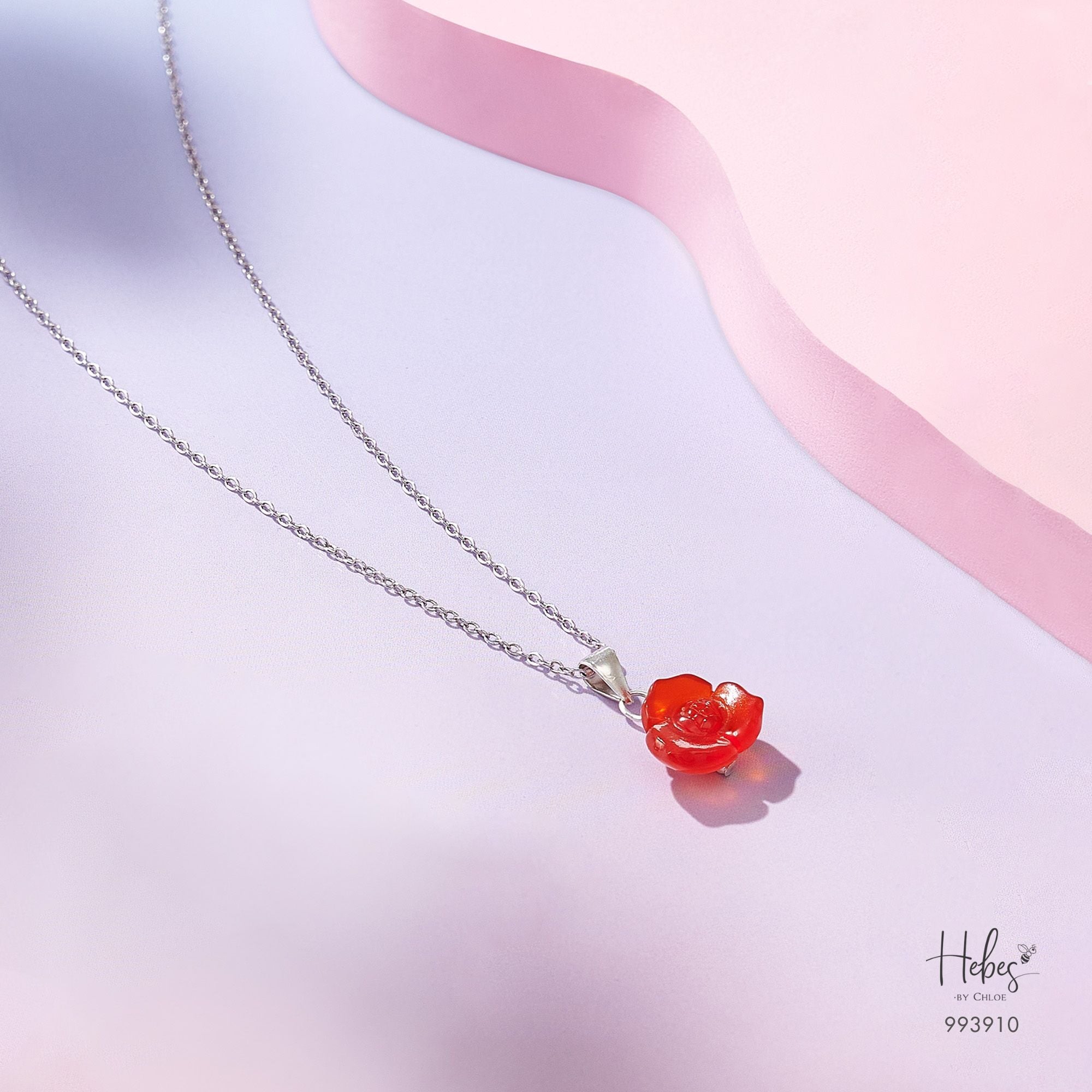 Red Agate Peony Necklace 993910