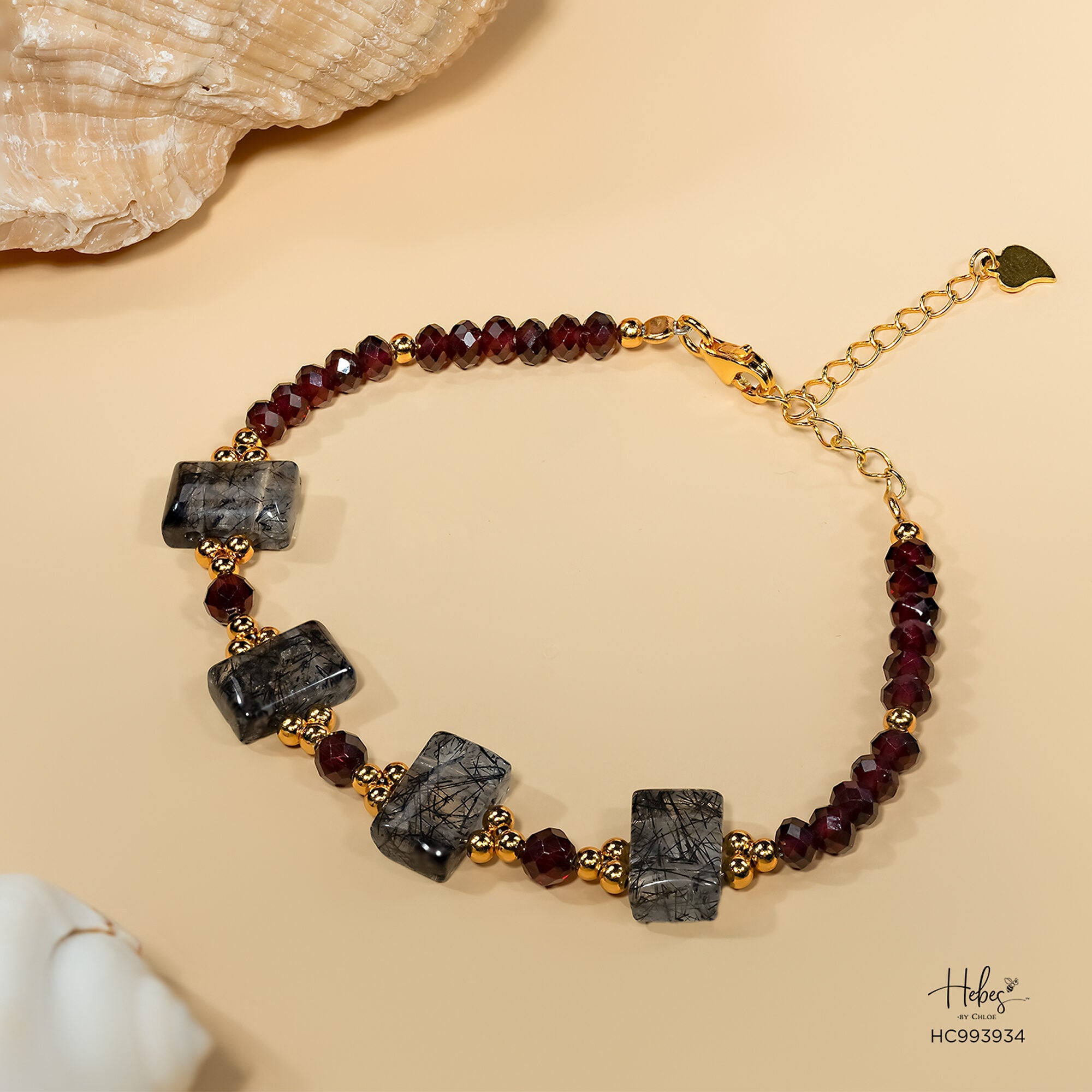 Ocean Whisper Black Rutilated Quartz Bracelet 993934