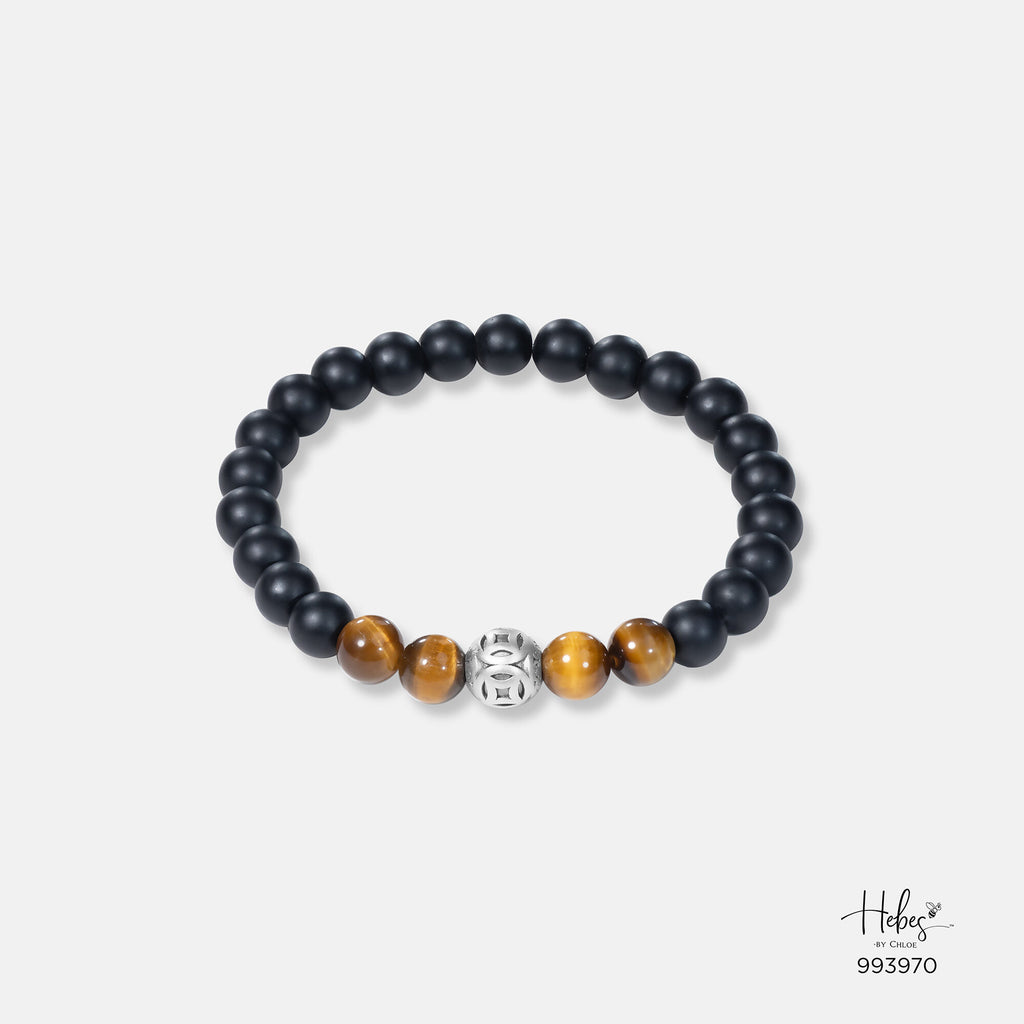 The Emperor Black Onyx with Yellow Tiger Eye Bracelet 993970