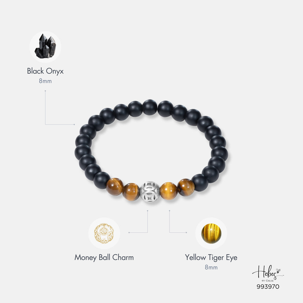 The Emperor Black Onyx with Yellow Tiger Eye Bracelet 993970