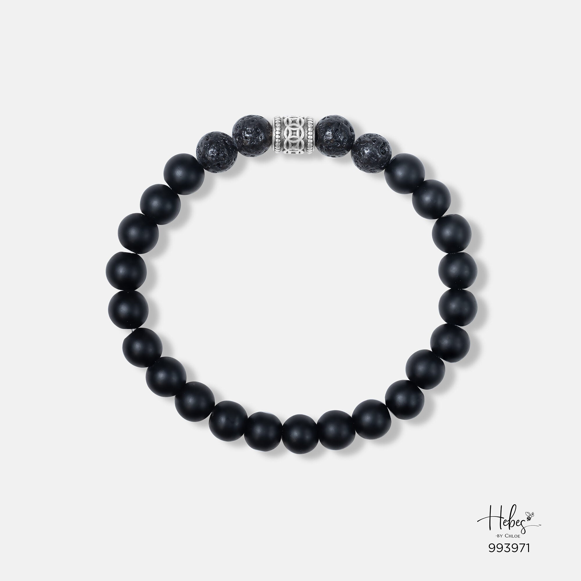The Emperor Black Onyx with Lava Stone Bracelet 993971