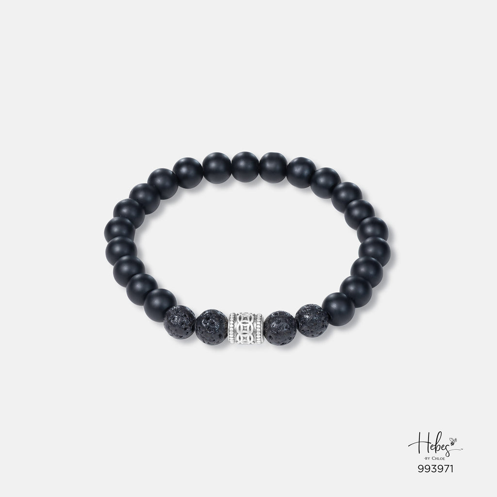 The Emperor Black Onyx with Lava Stone Bracelet 993971