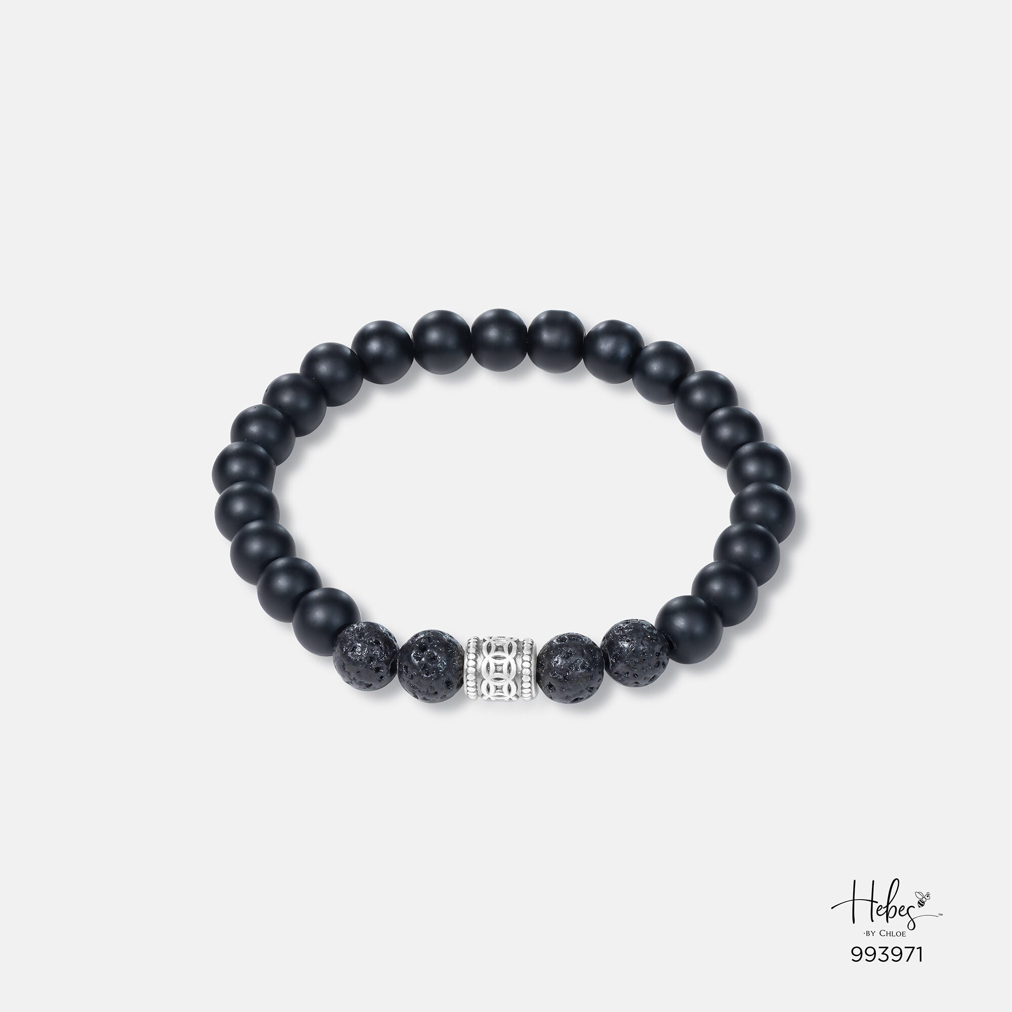 The Emperor Black Onyx with Lava Stone Bracelet 993971