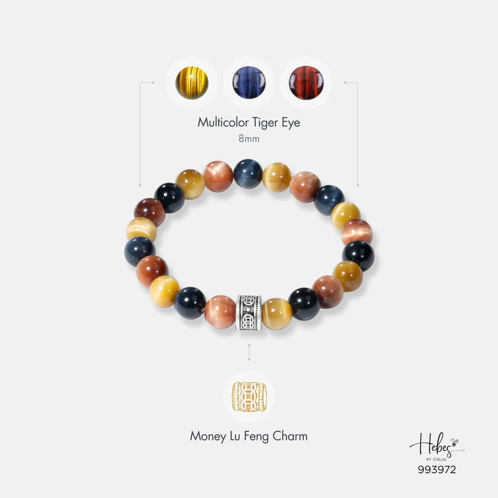 The Emperor Multicolor Tiger Eye Bracelet (8 mm) - 993972