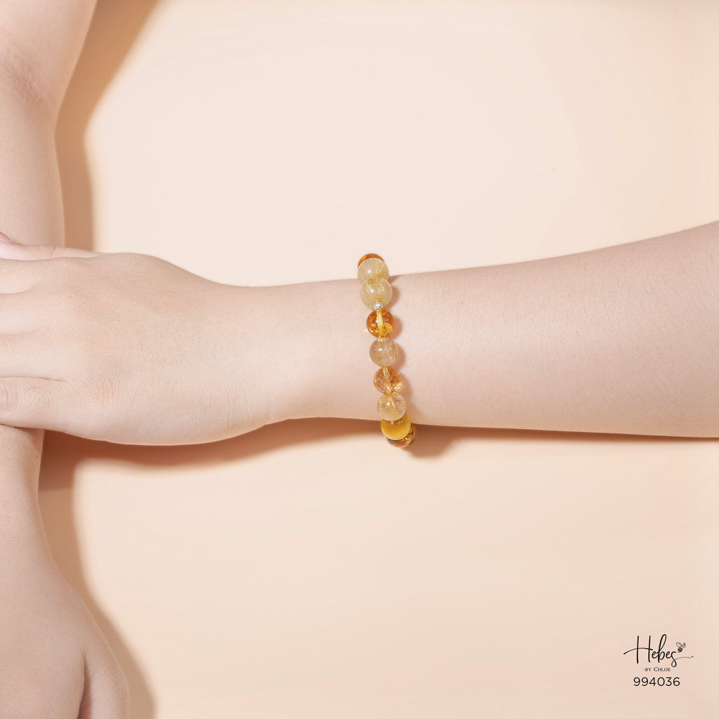 Solar Plexus Chakra Yellow Rutilated Quartz Bracelet 994036