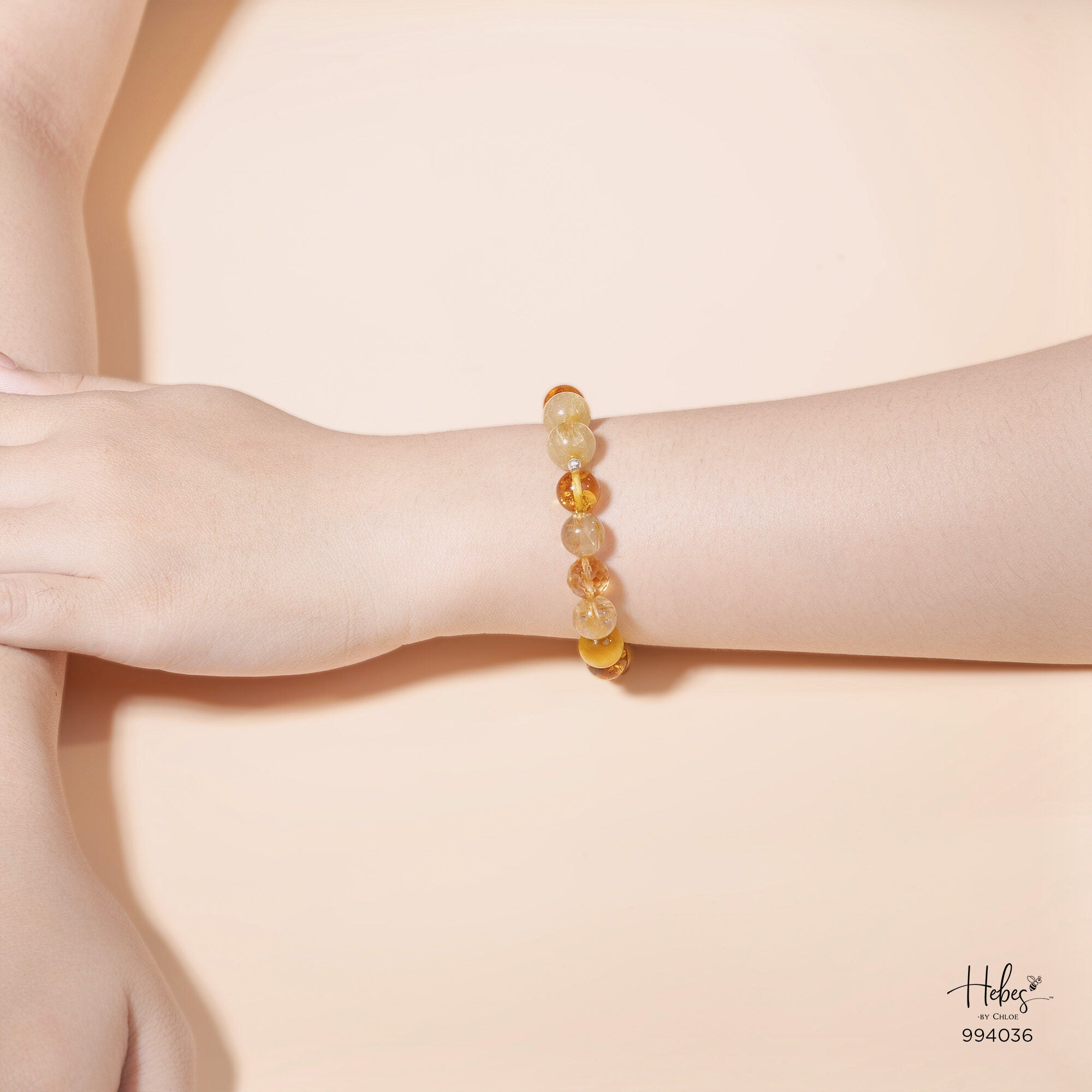Solar Plexus Chakra Yellow Rutilated Quartz Bracelet 994036