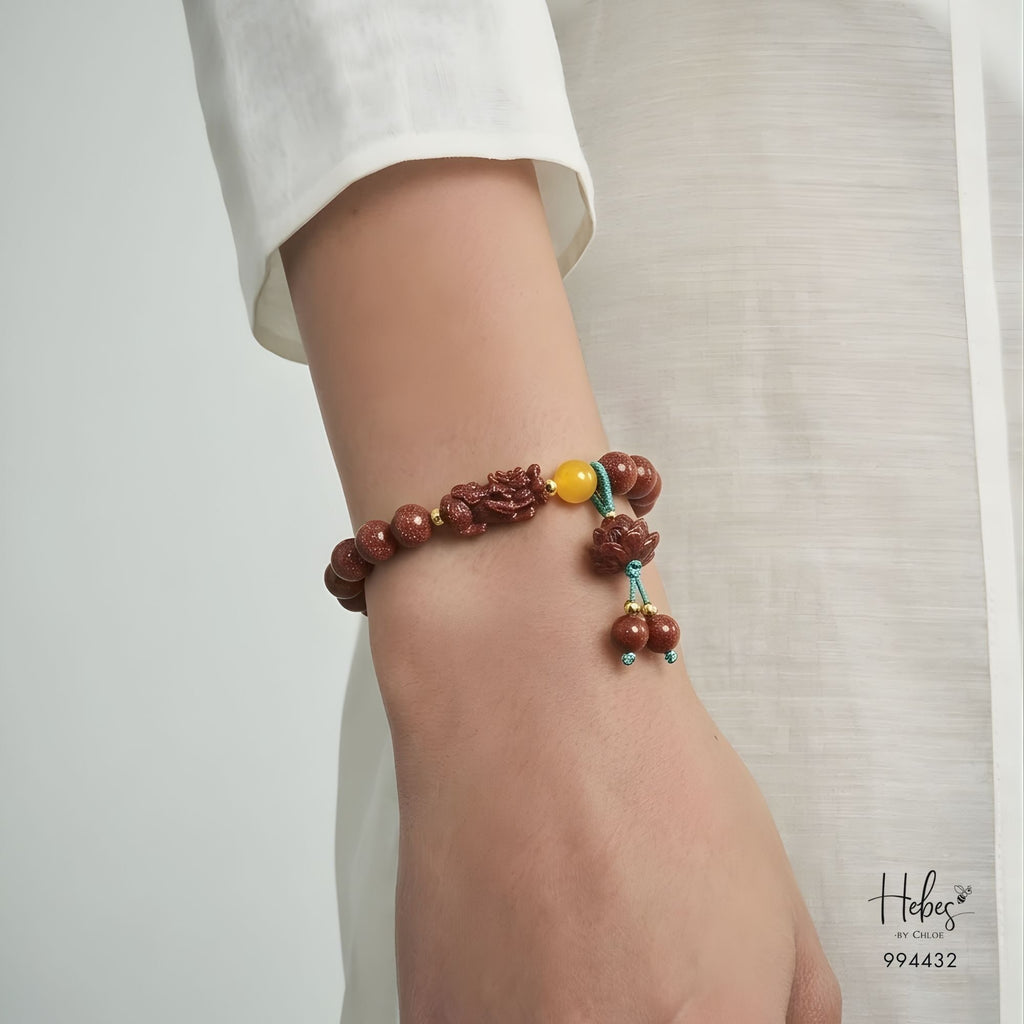 Cinnabar Pixiu Lotus Prosperity Bracelet 994432