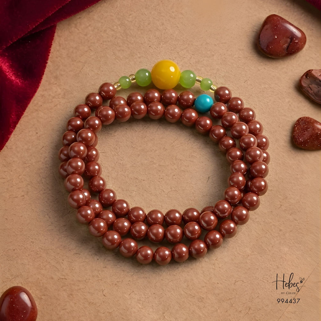 Cinnabar Harmony Flow Mala Bracelet 994437