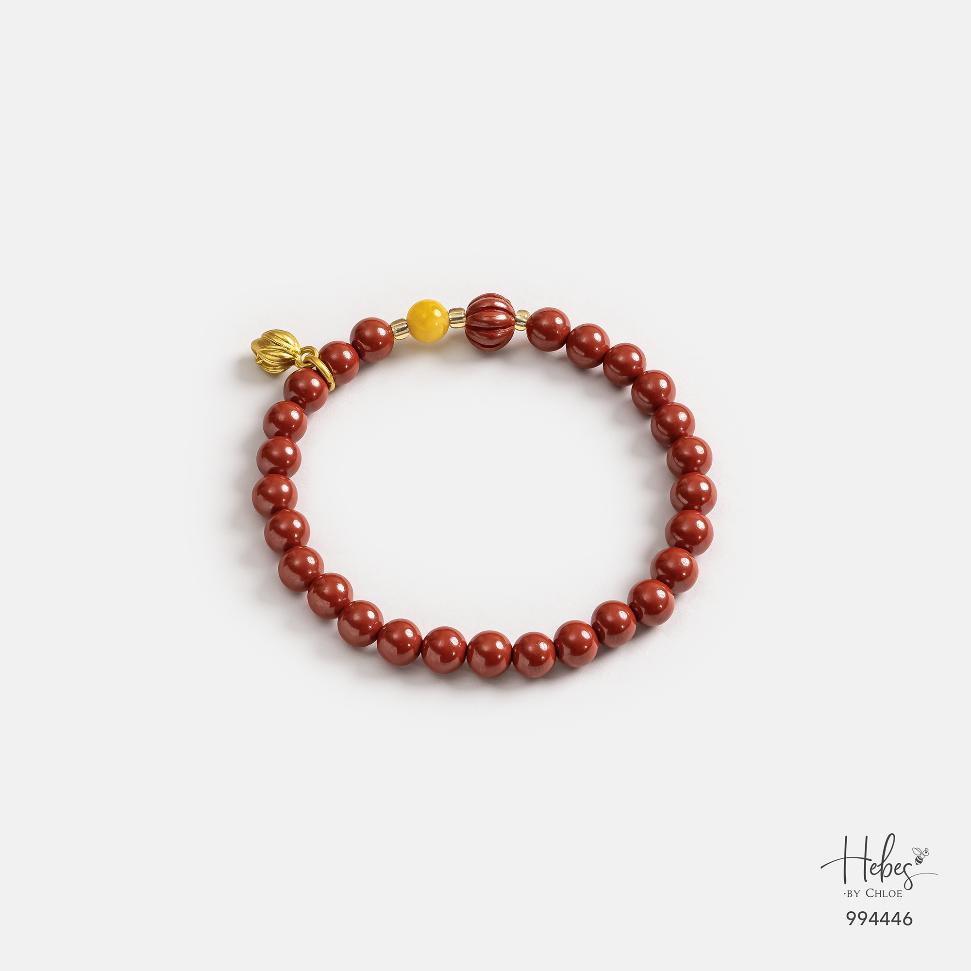 Cinnabar Lotus &amp; Yellow Agate Harmony Bracelet 994446