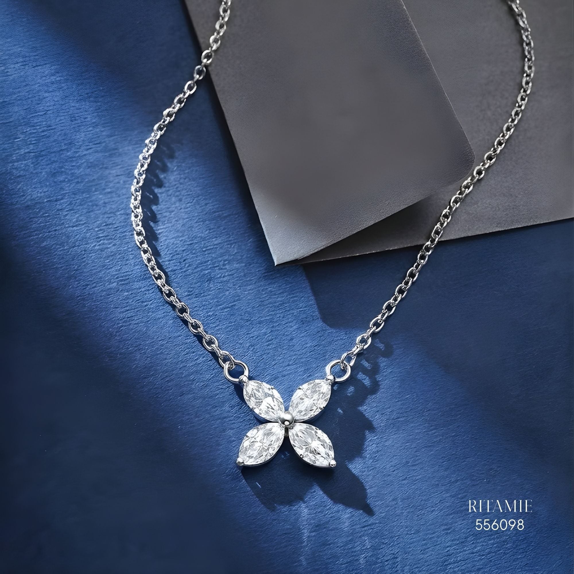 The Marquise Blossom Silver Moissanite Necklace 556098