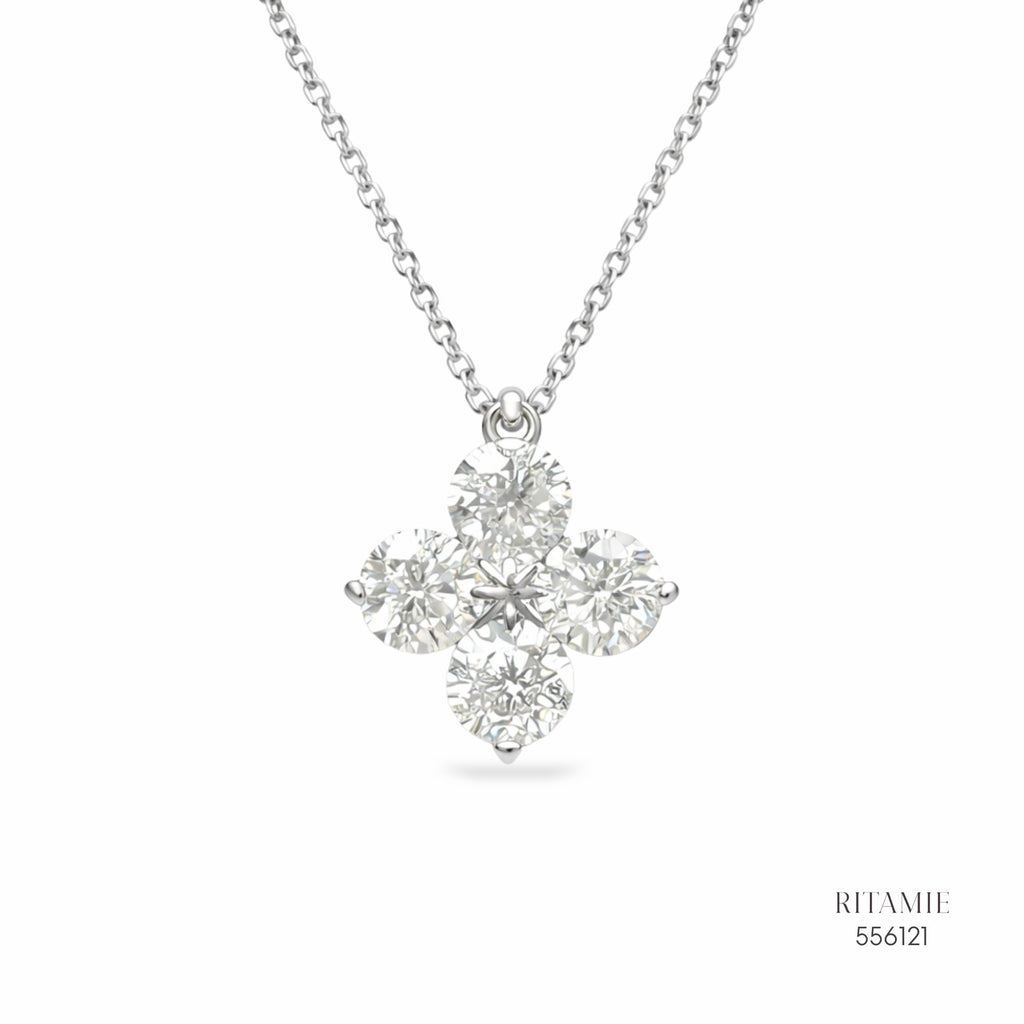The Lucky Radiance Silver Moissanite Necklace 556121
