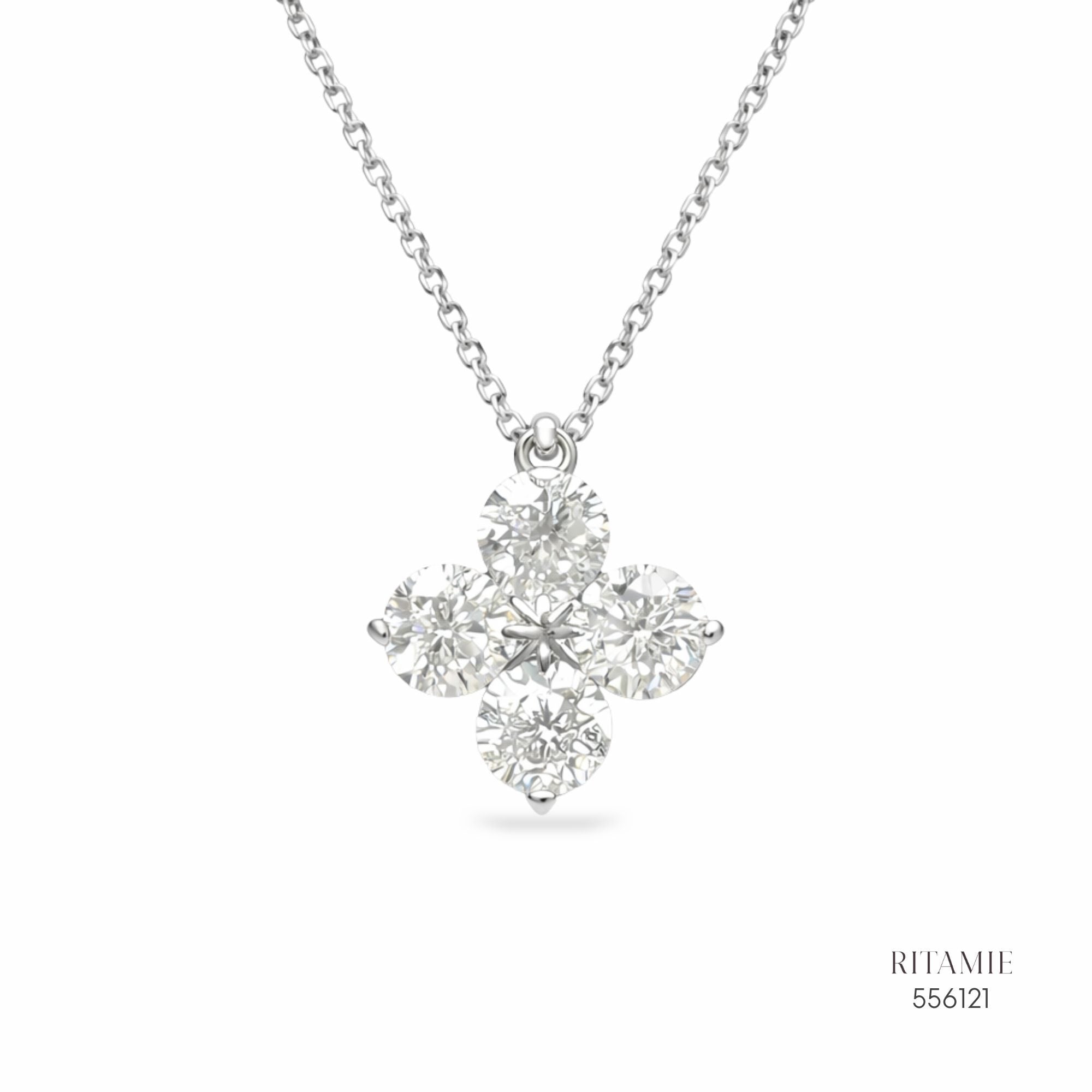 The Lucky Radiance Silver Moissanite Necklace 556121