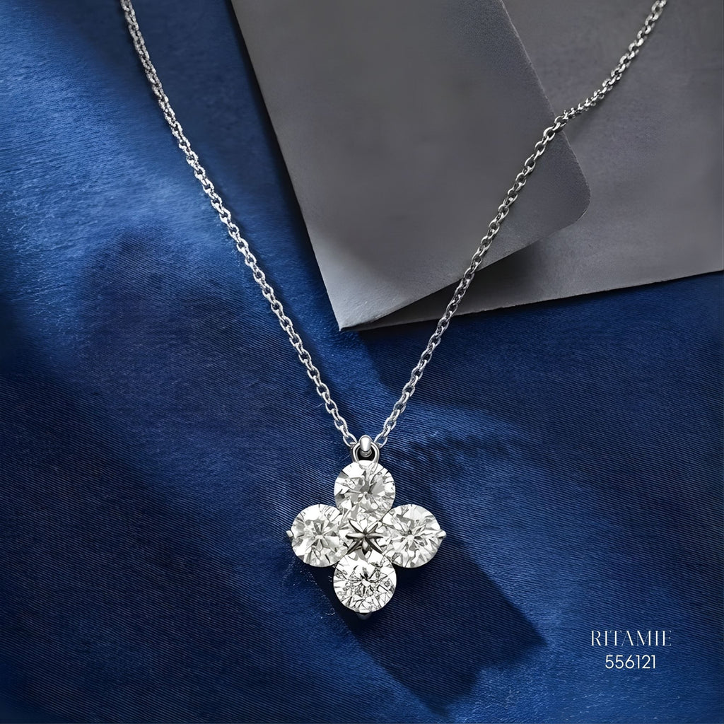 The Lucky Radiance Silver Moissanite Necklace 556121